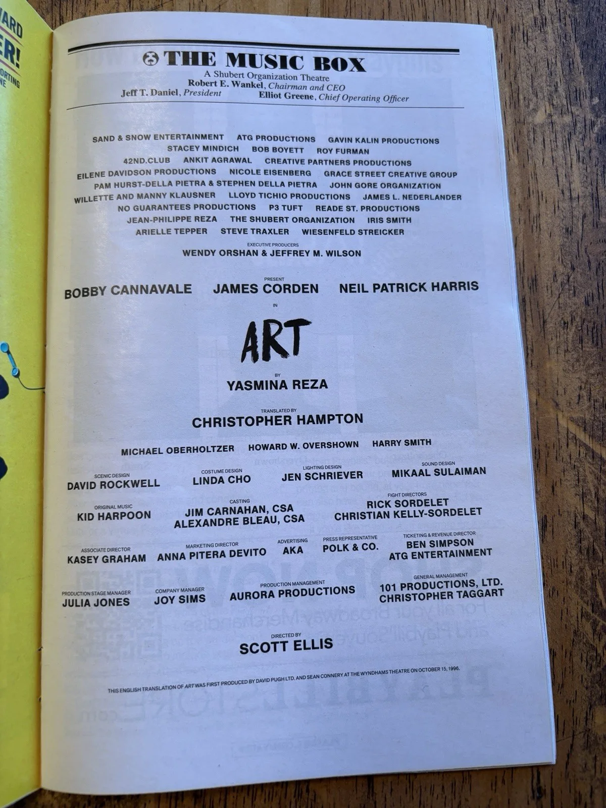 Neil Patrick Harris, James Corden, Bobby Cannavale — ART Broadway Cast Signed Playbill & Photos J Corden B Cannavale Neil P Harris, изображение 4