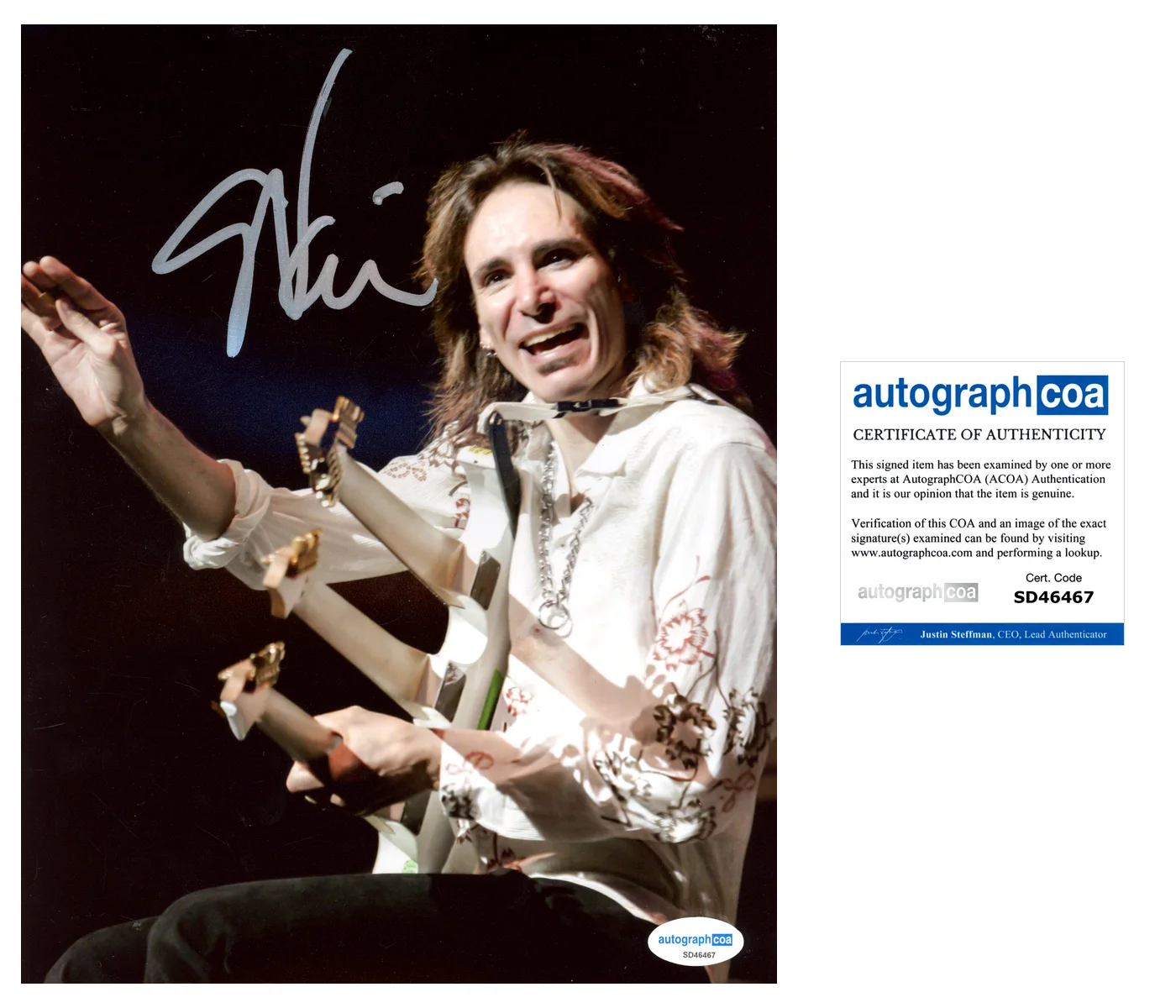 Steve Vai — Steve Vai signed Autographed 8x10 Photo EXACT PROOF f GUITARIST Legend ACOA COA, изображение 4