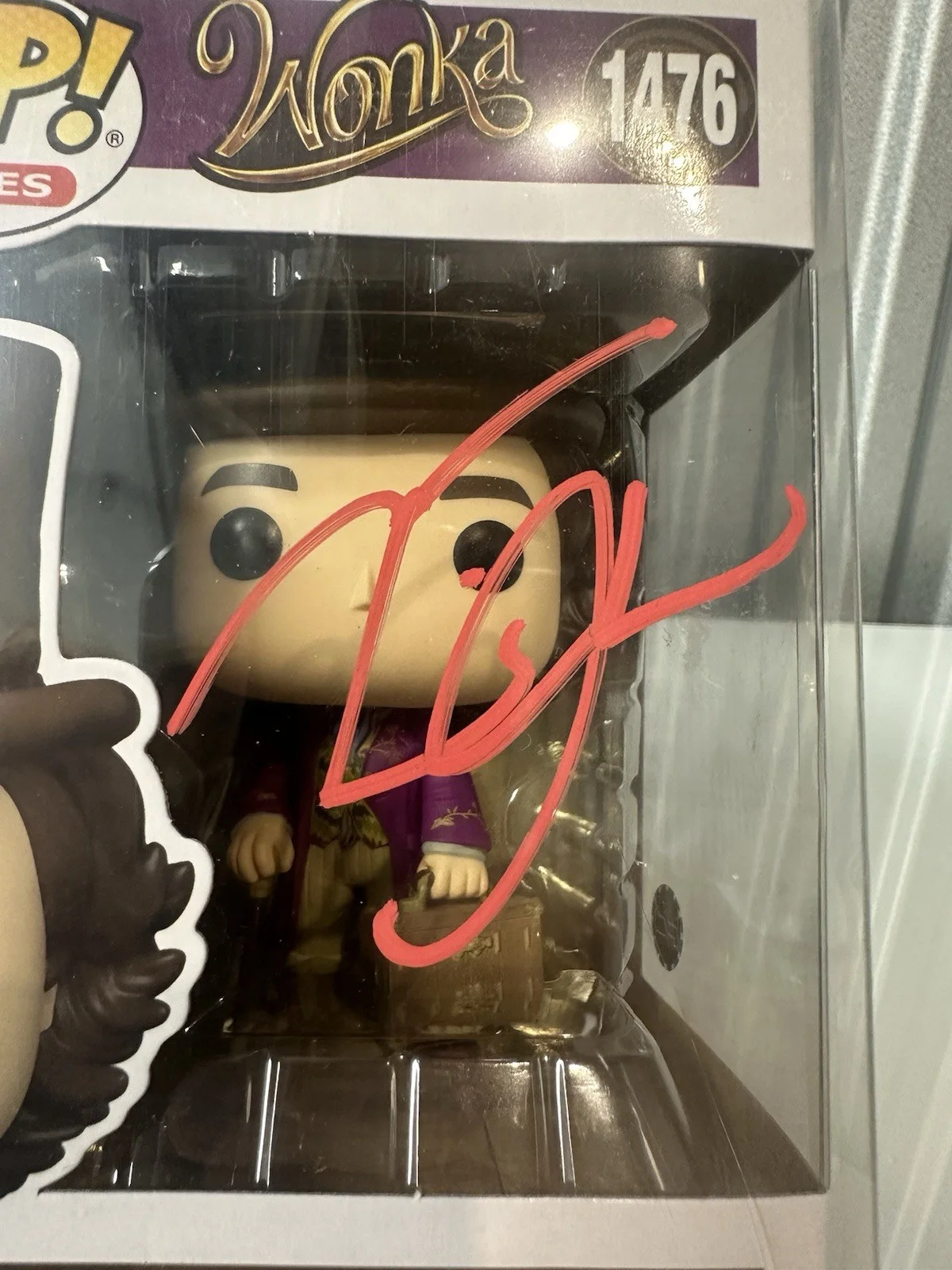Timothee Chalamet — TIMOTHEE CHALAMET Signed Willy Wonka Funko Pop #1476 Autograph, image 3