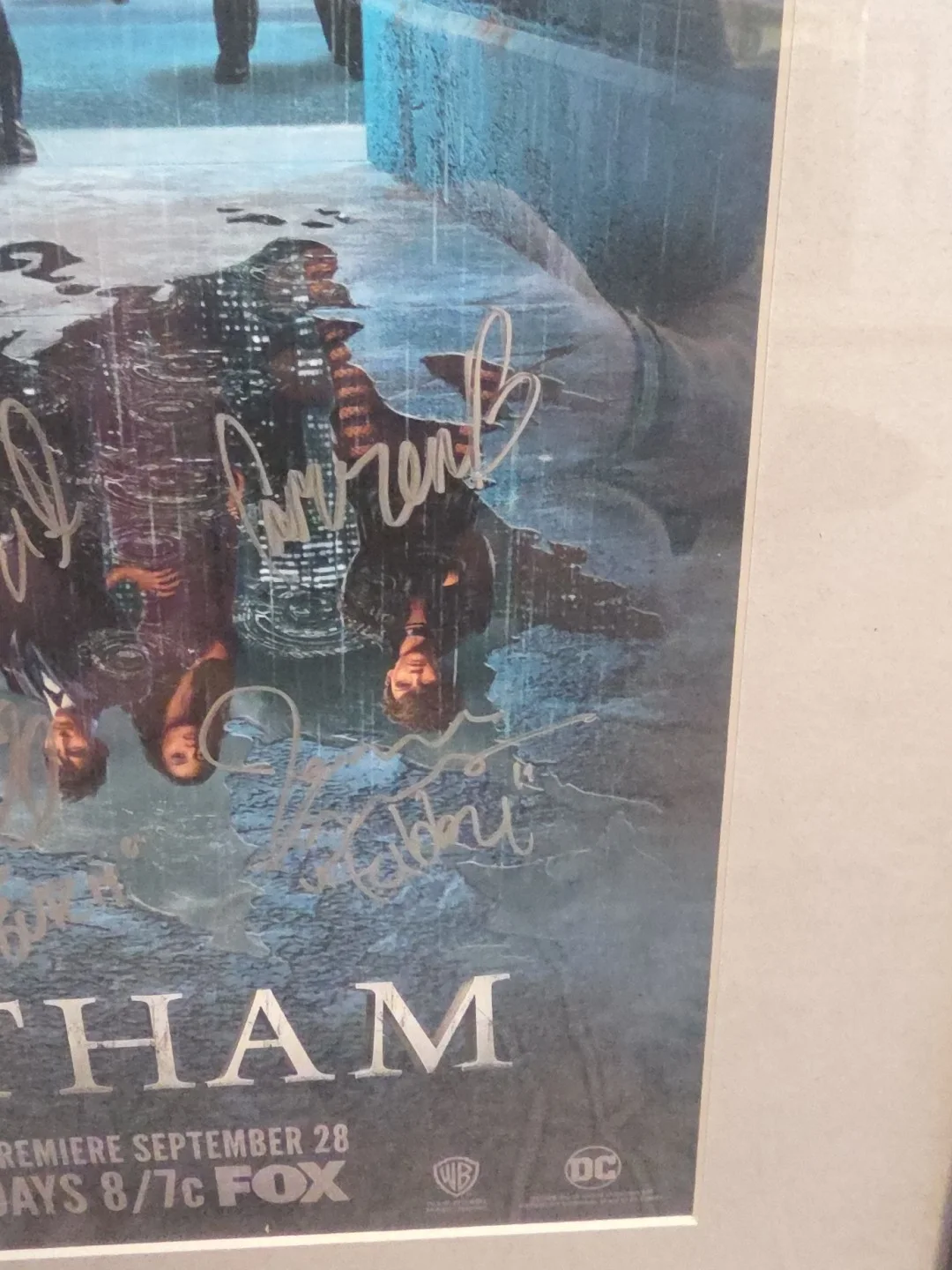ben Mckenzie, Robin lord taylor, Cameren Bicondova — Gotham Cast Signed 9 Autos 11X17 Poster McKenzie Pinkett-Smith FRAMED JSA LOA, изображение 5