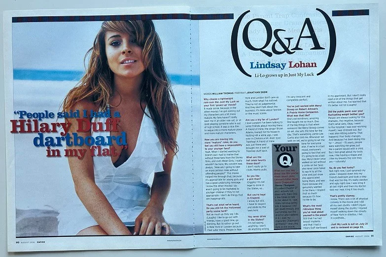 LINDSAY LOHAN - 2006 full page UK magazine poster, изображение 2