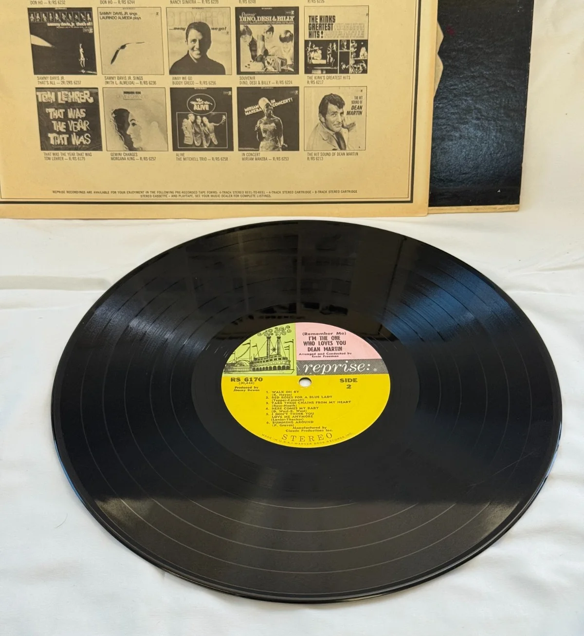 Dean Martin - Signed Remember Me I'm The One Who Loves You Album Cover w/ Record, изображение 4