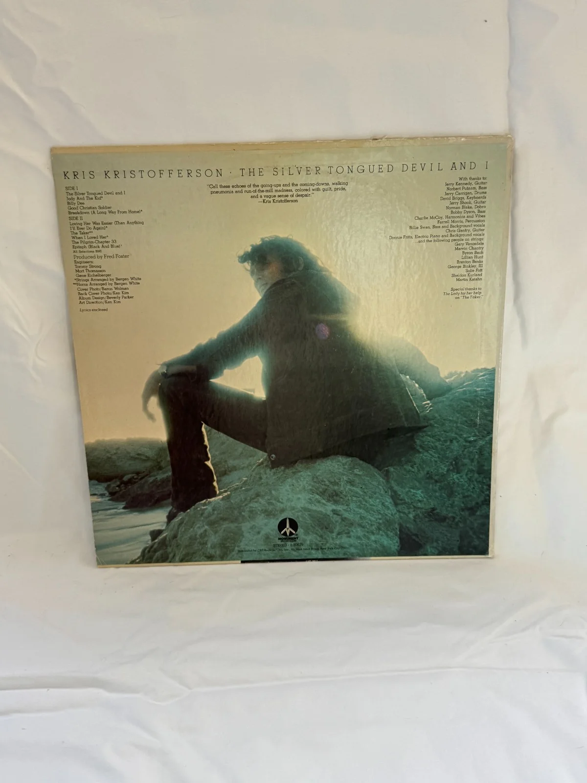 Kris Kristofferson - Signed The Silver Tongued Devil and I Vinyl Cover w/ Record, image 2
