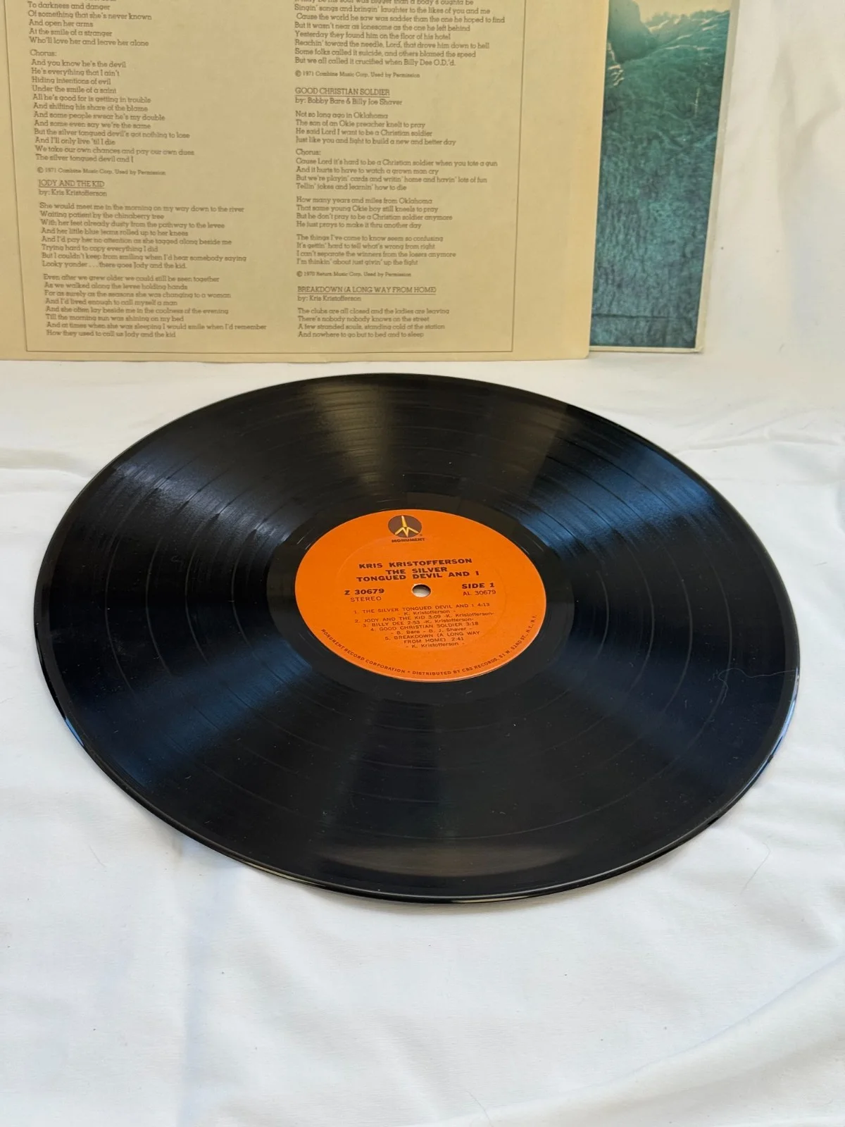 Kris Kristofferson - Signed The Silver Tongued Devil and I Vinyl Cover w/ Record, image 3
