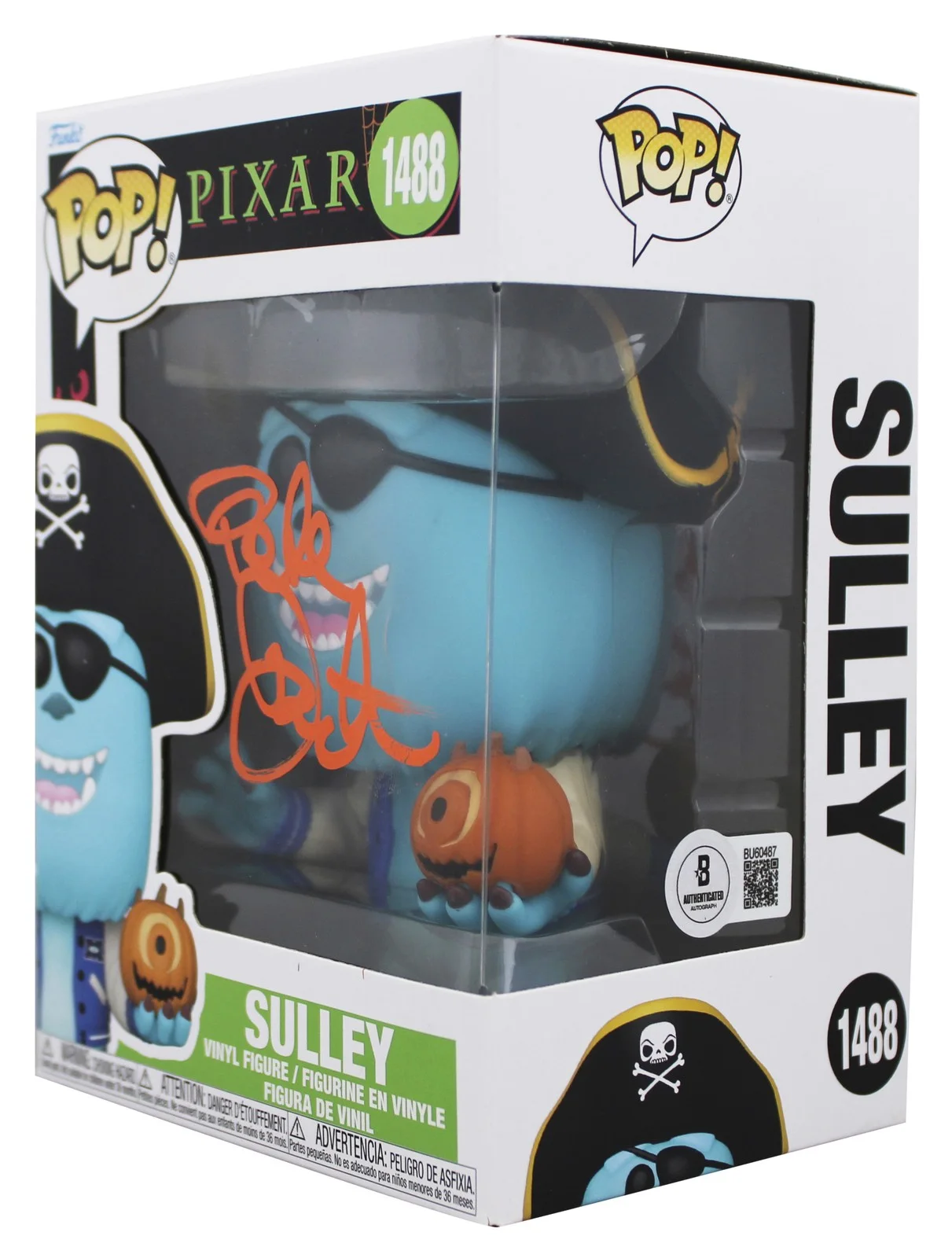 Pete Docter — Pete Docter Monsters Inc Signed Sulley #1488 Funko Pop Vinyl Figure BAS #BU60487, image 2