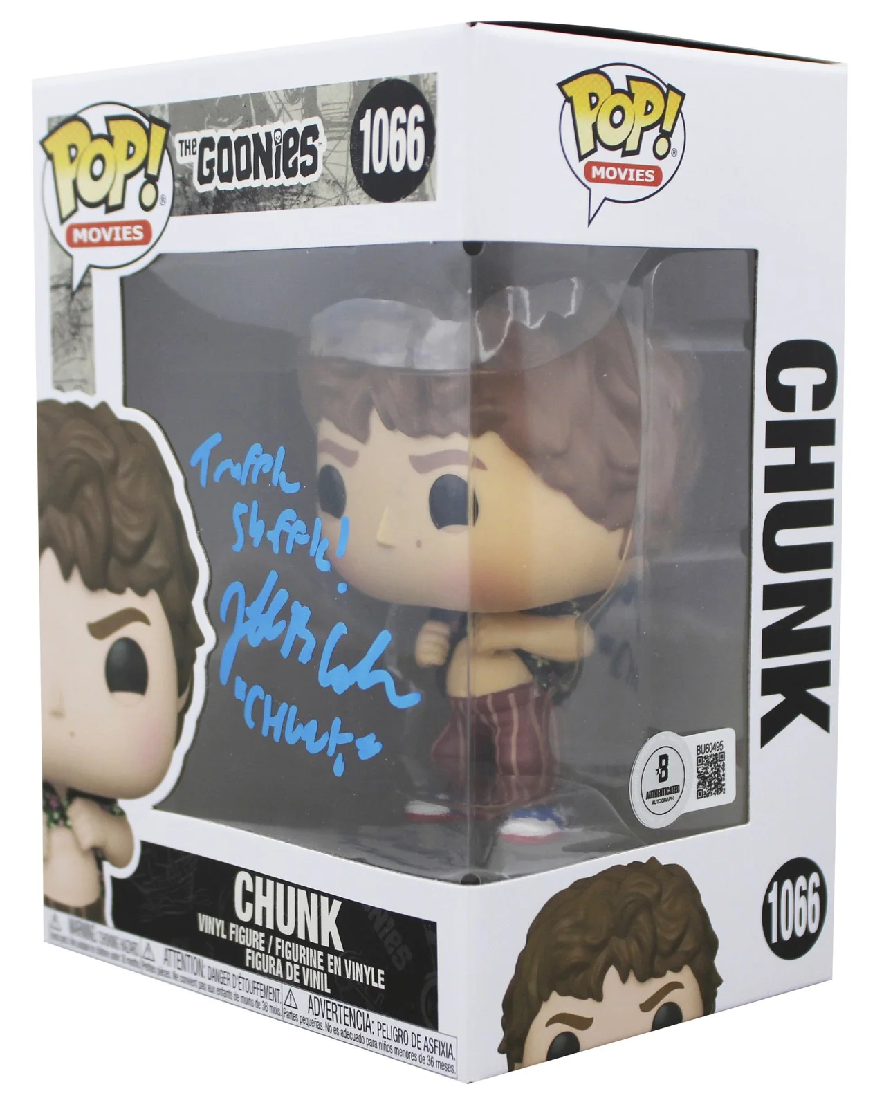 Jeff Cohen — Jeff Cohen The Goonies "2x Insc" Signed #1066 Funko Pop Figure BAS #BU60495, image 2