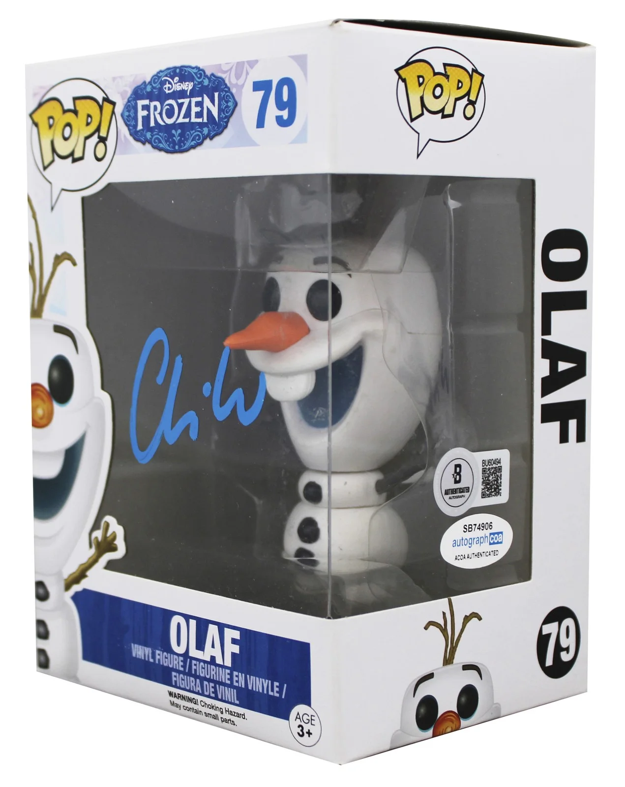 Chris Williams — Chris Williams Frozen Signed Olaf #79 Funko Pop Vinyl Figure BAS #BU60494, image 2