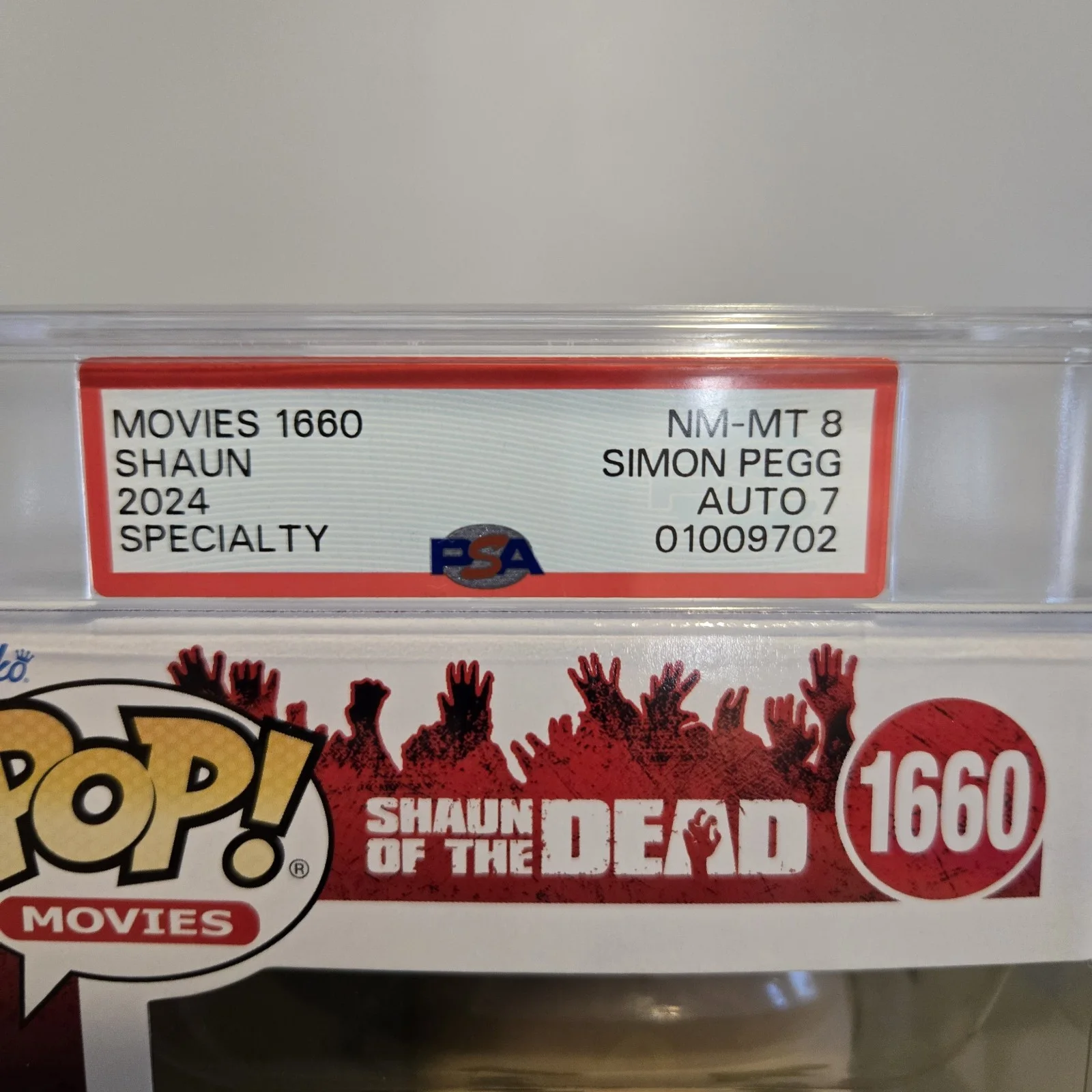 Simon Pegg — PSA Graded Encapsulated Simon Pegg Signed Shaun Of The Dead Funko Exclusive 1660, изображение 2