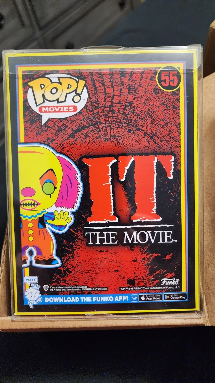 Tim Curry — Tim Curry Autographed GLOW Funko Pop IT Pennywise #55 COA, image 3