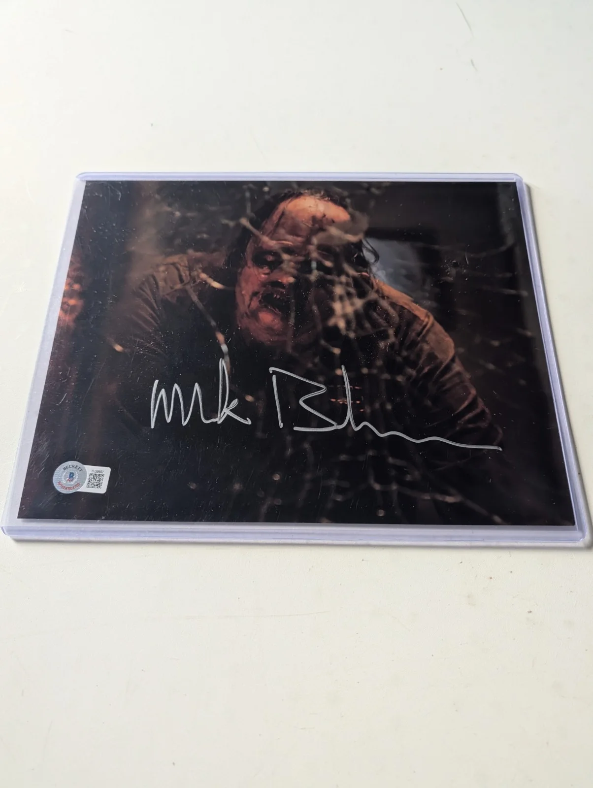 MARK BURNHAM — BAM BOX HORROR MARK BURNHAM LEATHERFACE TCSM HAND SIGNED PHOTO #3 BECKETT 8X10