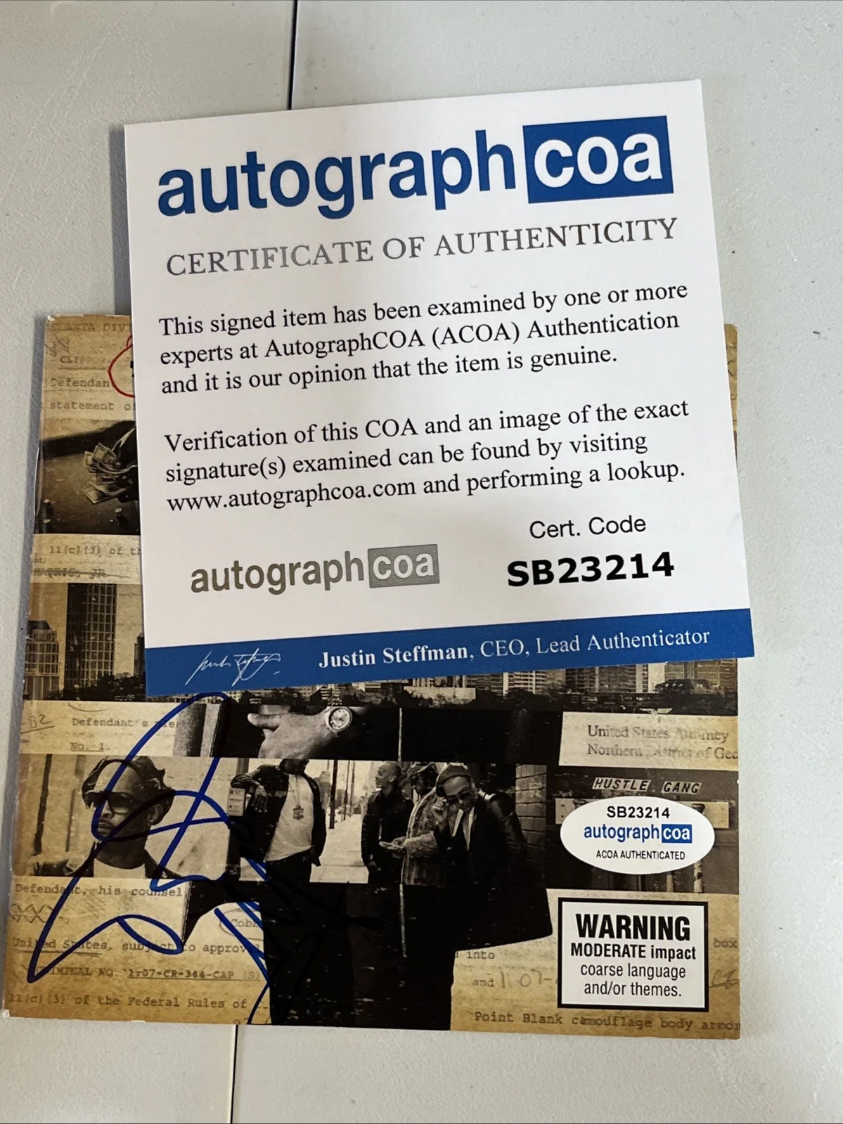 T.I. Clifford Harris T.I.P. Rapper Signed Autograph PAPERWORK CD ACOA CERT, image 5