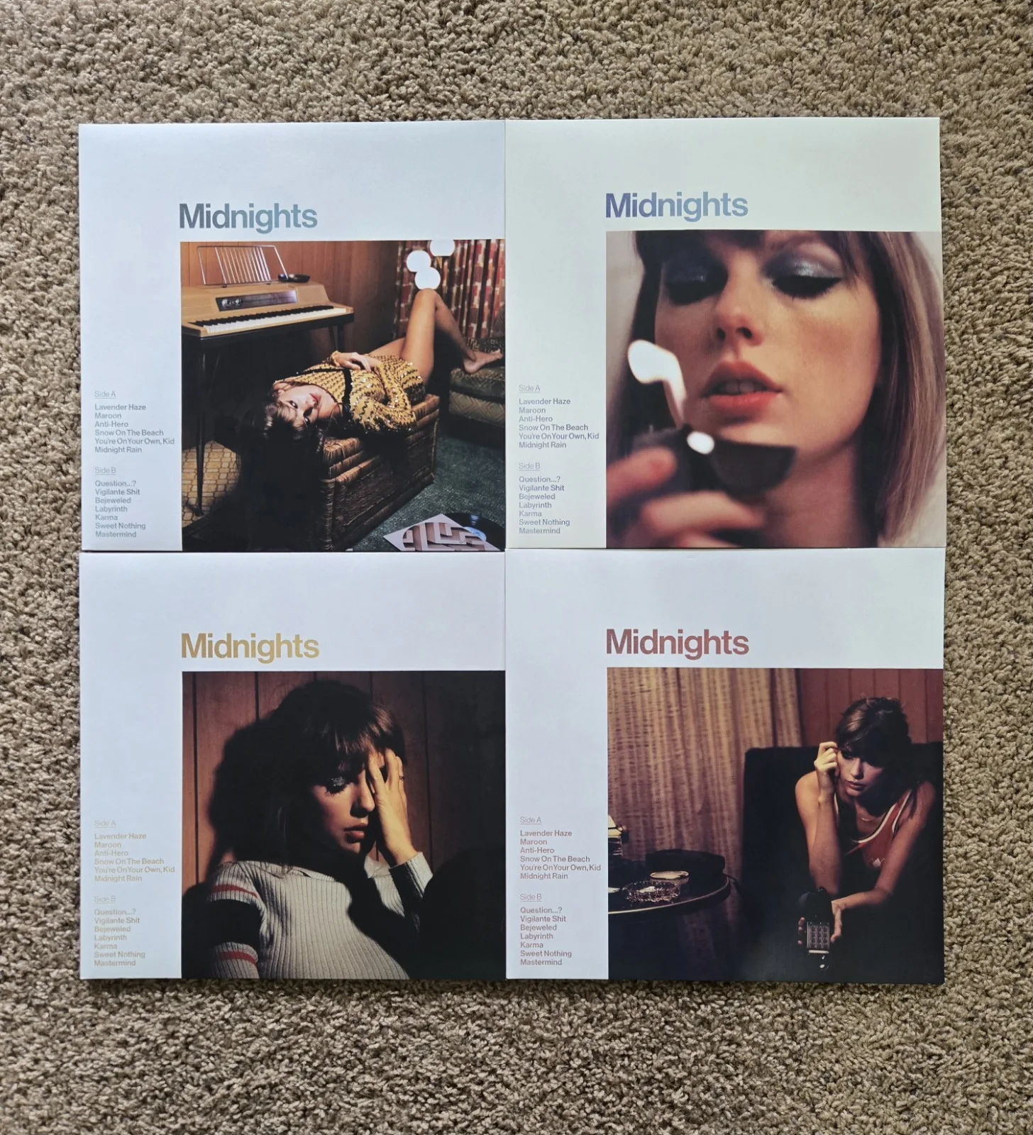 Taylor Swift Midnights Set Of 4 Clock Vinyls Rare Great Condition, изображение 2