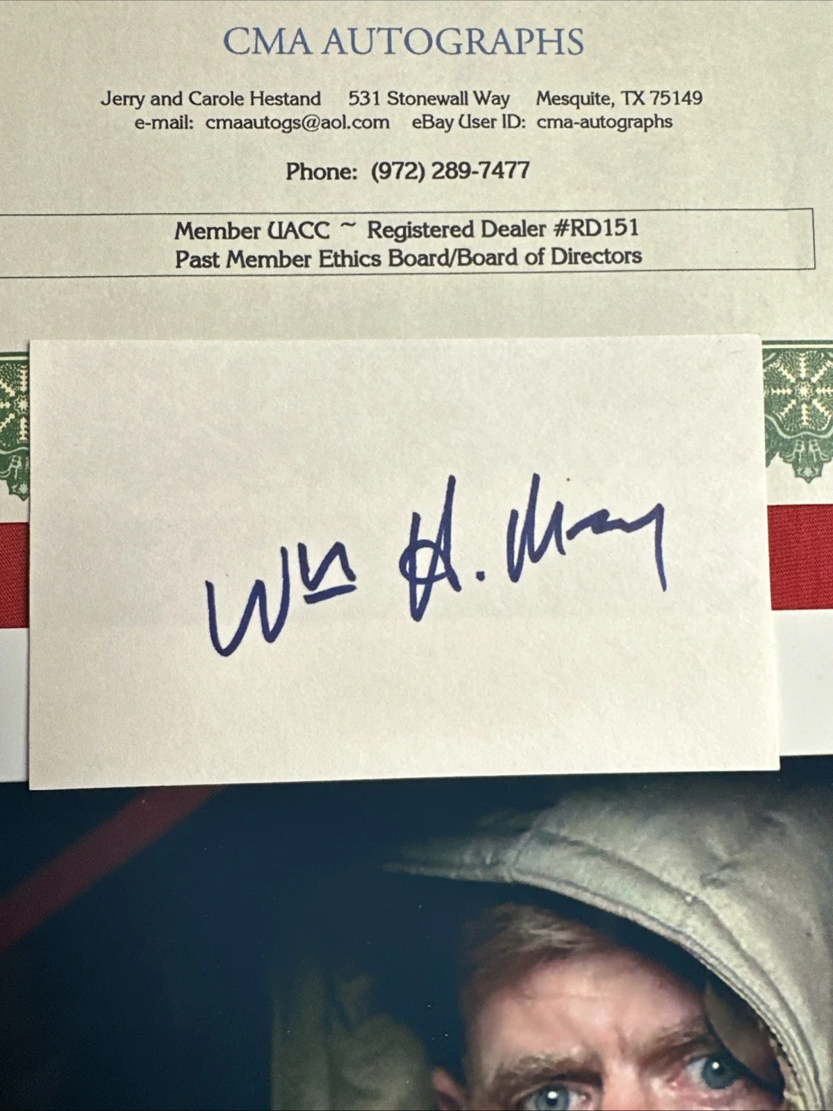 William H Macy — William H Macy Signed 3 X 5 White Card Plus Photo Fargo COA, image 2