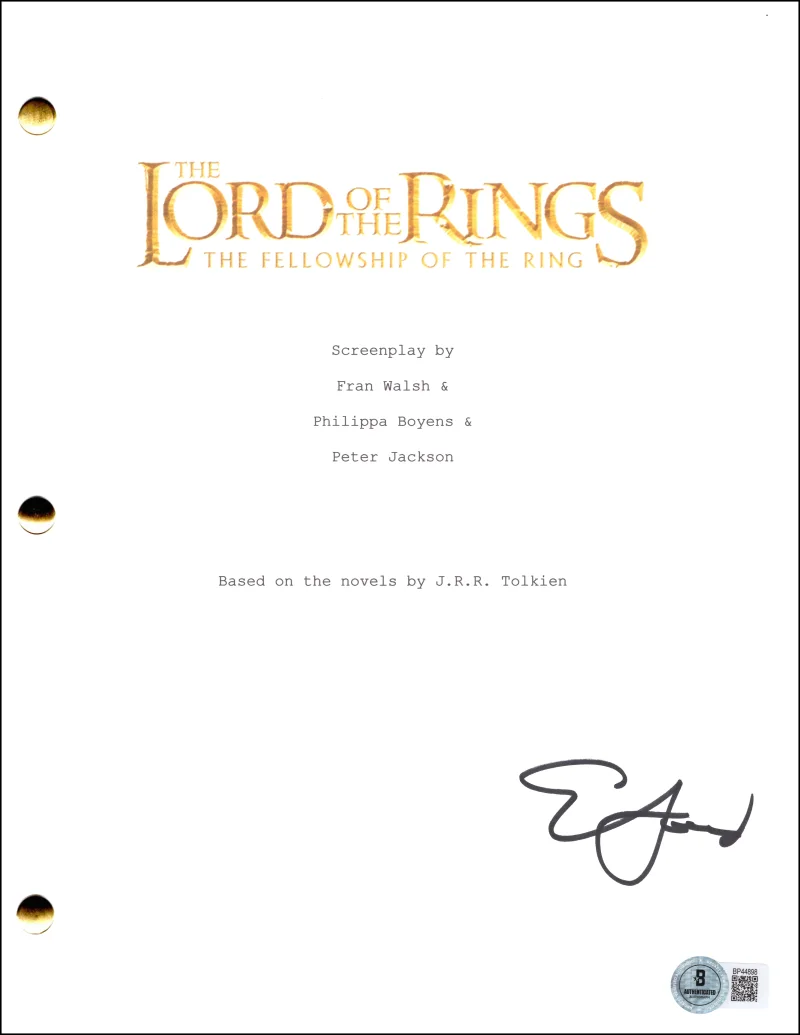Elijah Wood — Elijah Wood Signed Autograph Lord of the Rings Fellowship of the Ring Script BAS
