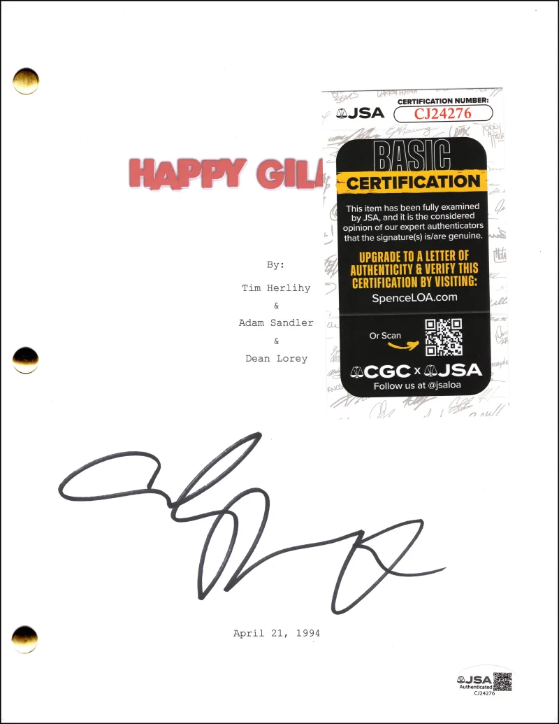 Adam Sandler — Adam Sandler Signed Autograph Happy Gilmore Full Movie Script Screenplay JSA COA, изображение 2