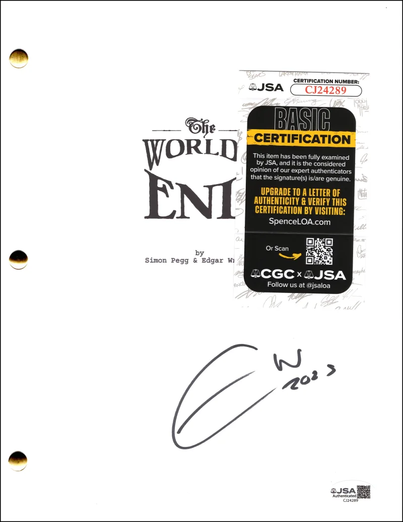 Edgar Wright — Edgar Wright Signed Autograph The World's End Movie Script Screenplay w/ JSA COA, image 2