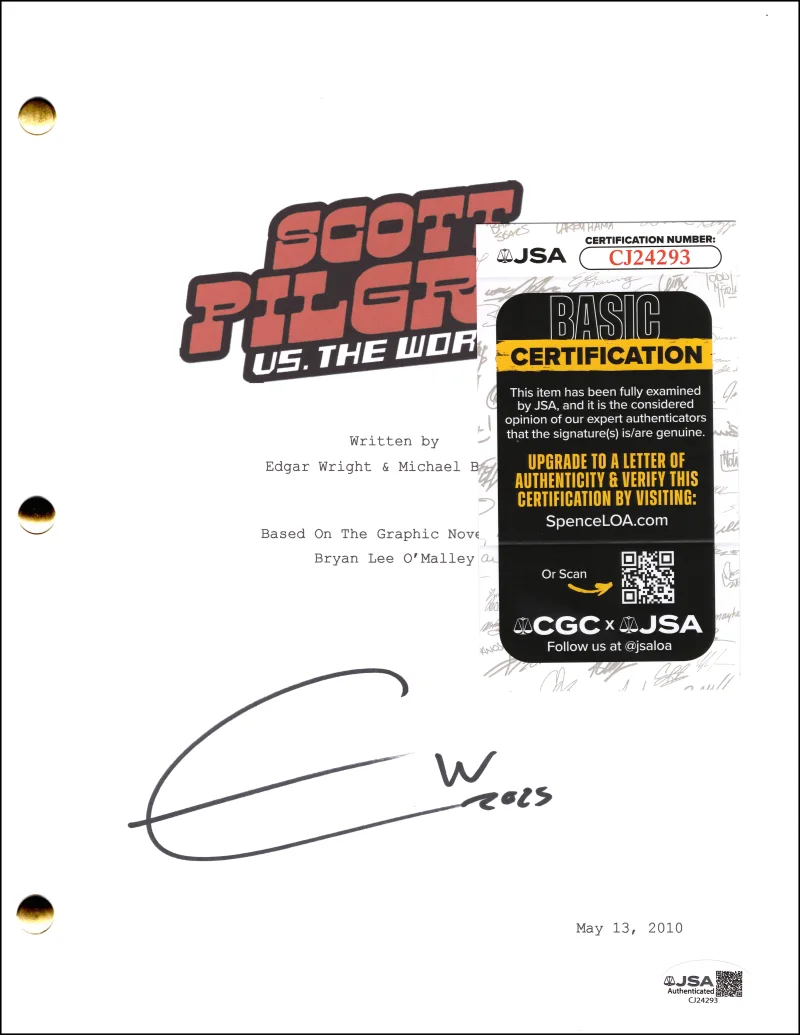 Edgar Wright — Edgar Wright Signed Autograph Scott Pilgrim vs the World Movie Script w/ JSA COA, image 2