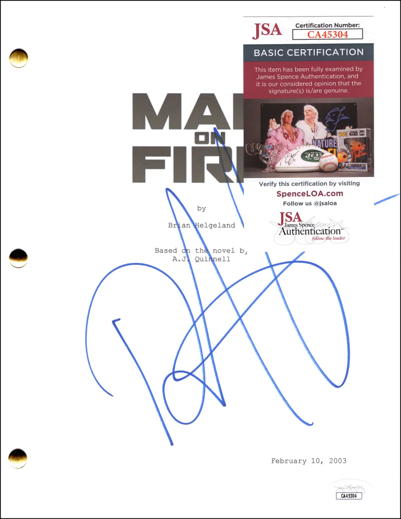 Denzel Washington — Denzel Washington Signed Autograph Man on Fire Full Script Screenplay w/ JSA COA, image 2