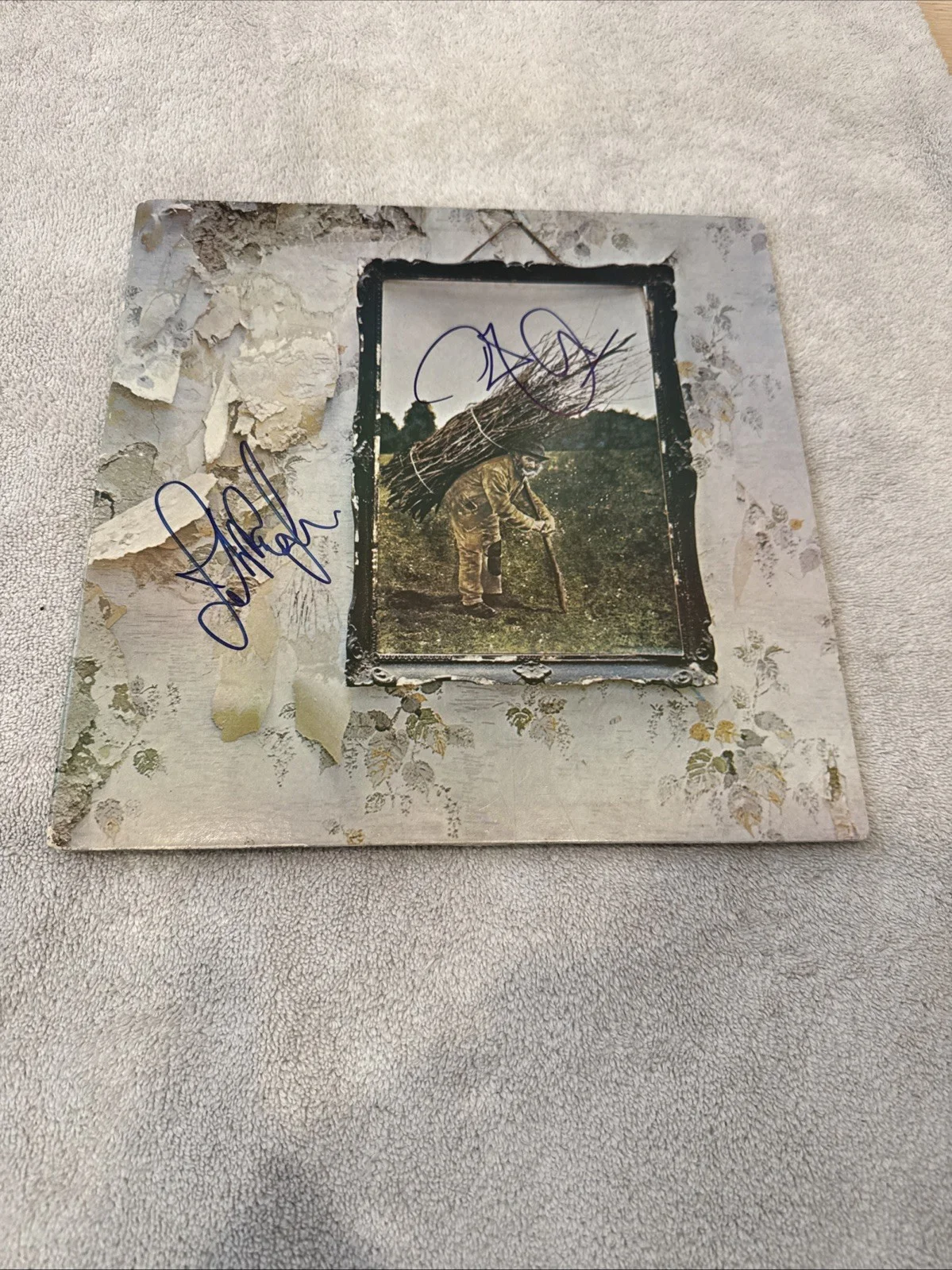 Led Zeppelin 4 Signed Robert Plant John Paul Jones Beckett LOA, изображение 2