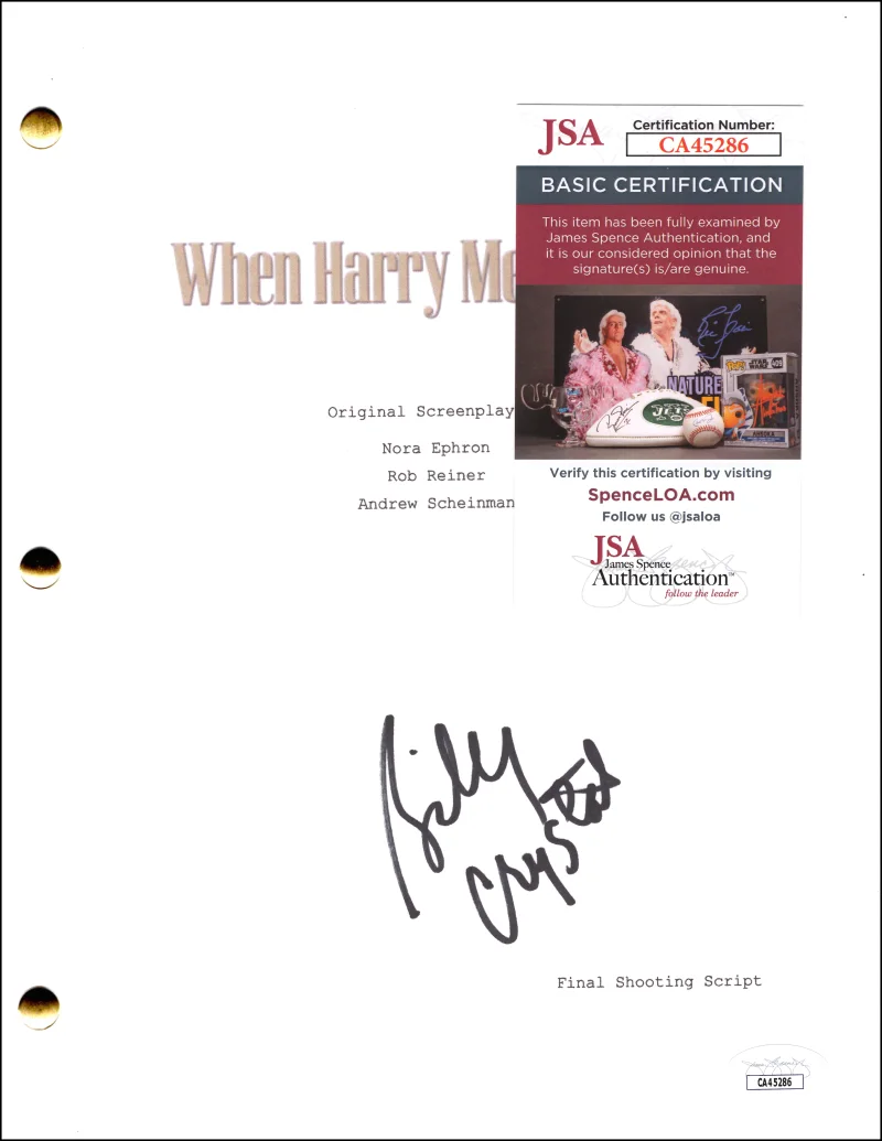 Billy Crystal — Billy Crystal Signed Autograph When Harry Met Sally Movie Script Screenplay JSA, image 2