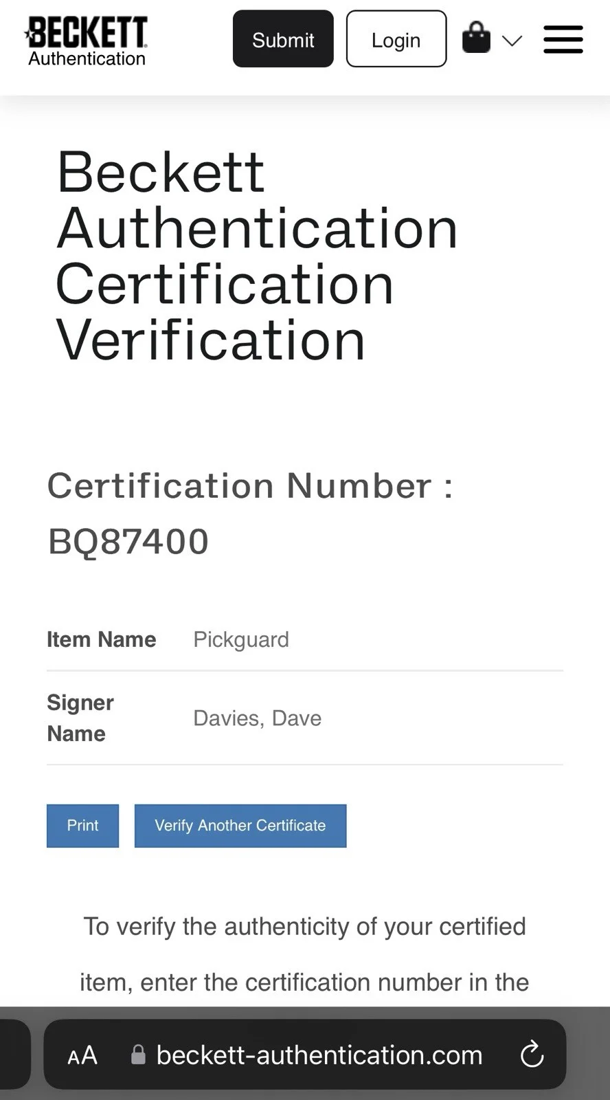 Dave Davies — Dave Davies Signed Guitar The Kinks Signed Guitar D Davies Autographed Beckett, изображение 5