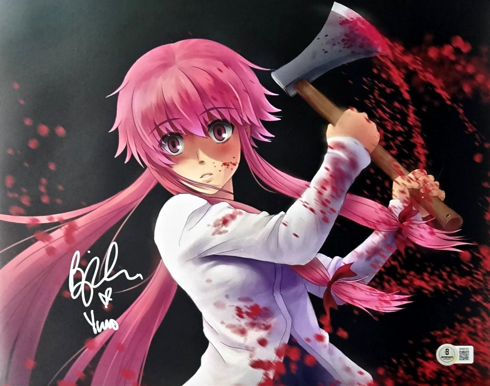 BRINA PALENCIA — My Future Diary Yuno Signed Photo Brina Palencia Autograph Anime Beckett COA 63