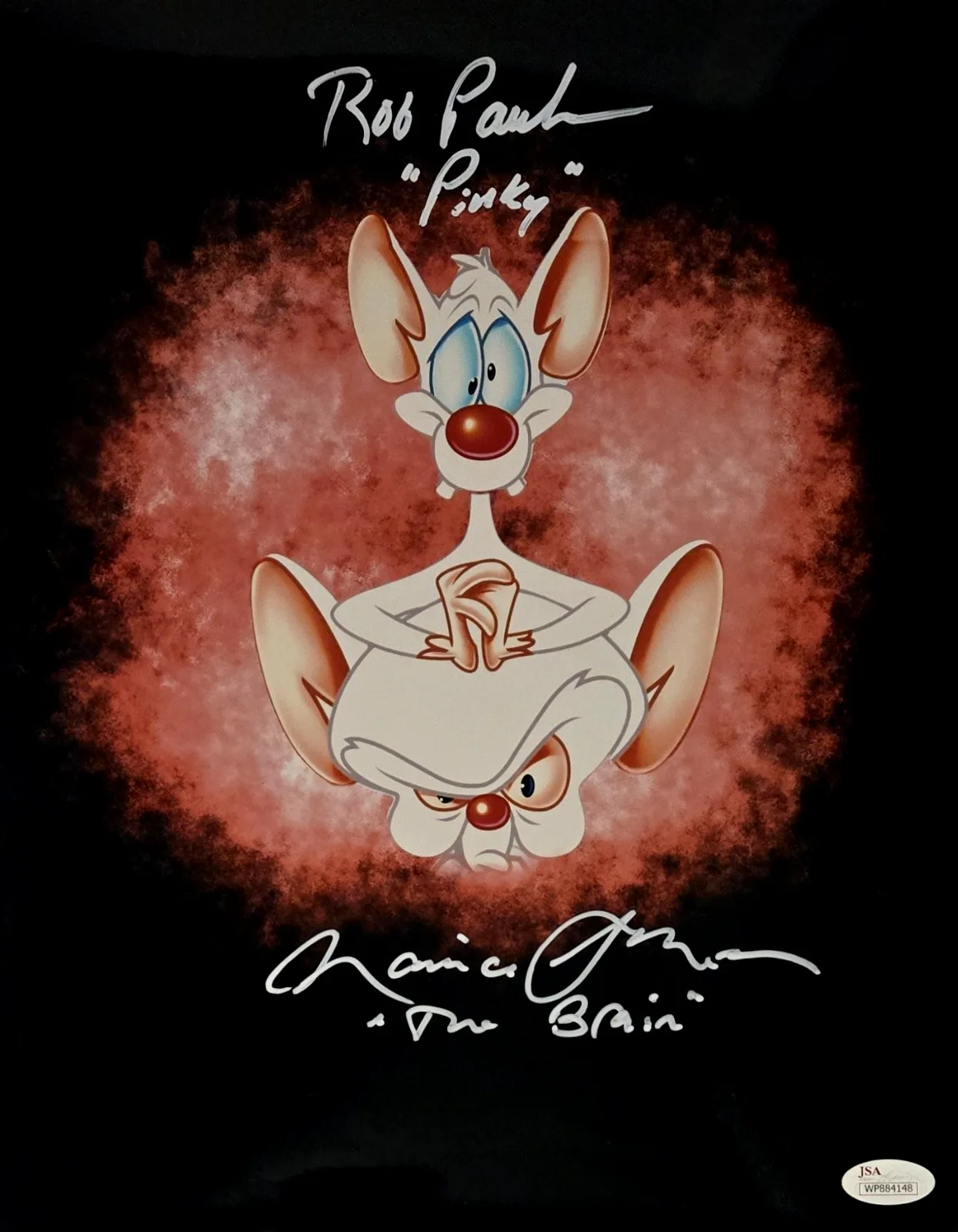 ROB PAULSEN, MAURICE LAMARCHE — Pinky and the Brain Signed Photo Animaniacs Rob Paulsen Maurice LaMarche JSA 148