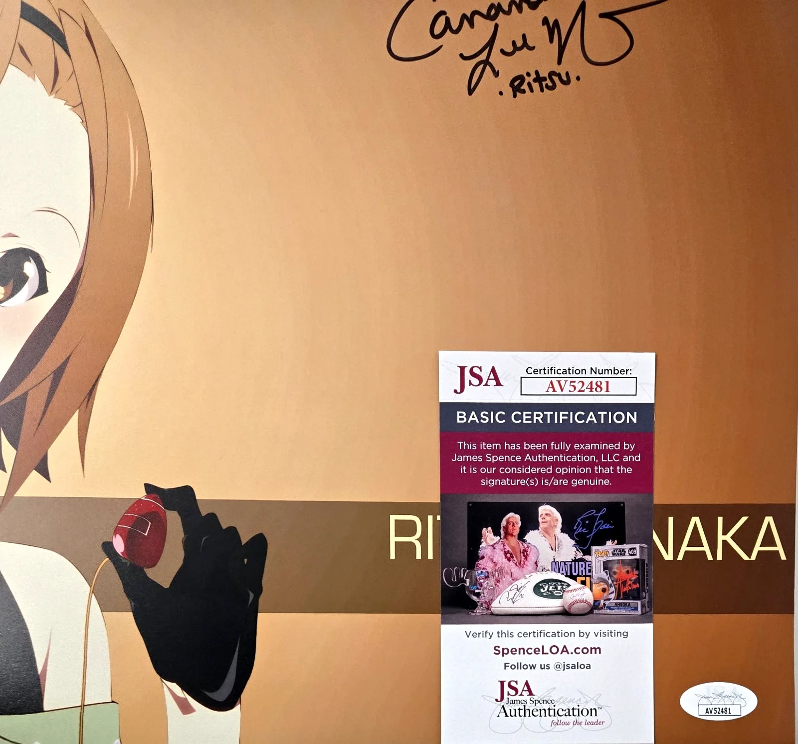 Cassandra Lee Morris — Ritsu Tainaka Signed Photo K-On! Autograph Cassandra Lee Morris Anime JSA COA 81, изображение 2