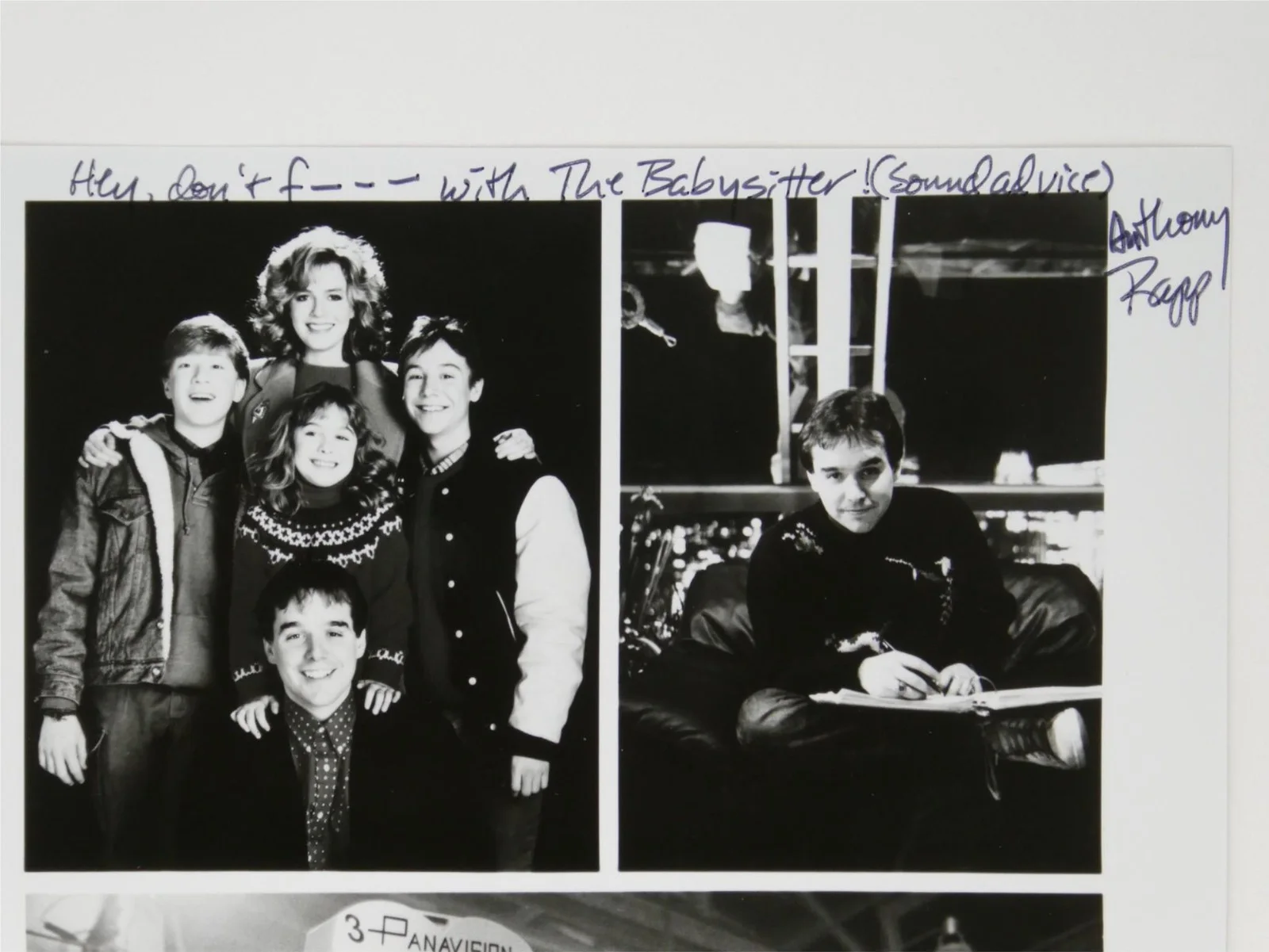 Keith Coogan — Keith Coogan Anthony Rapp Signed B&W 8x10 Promo Photo Adventures In Babysitting, image 3