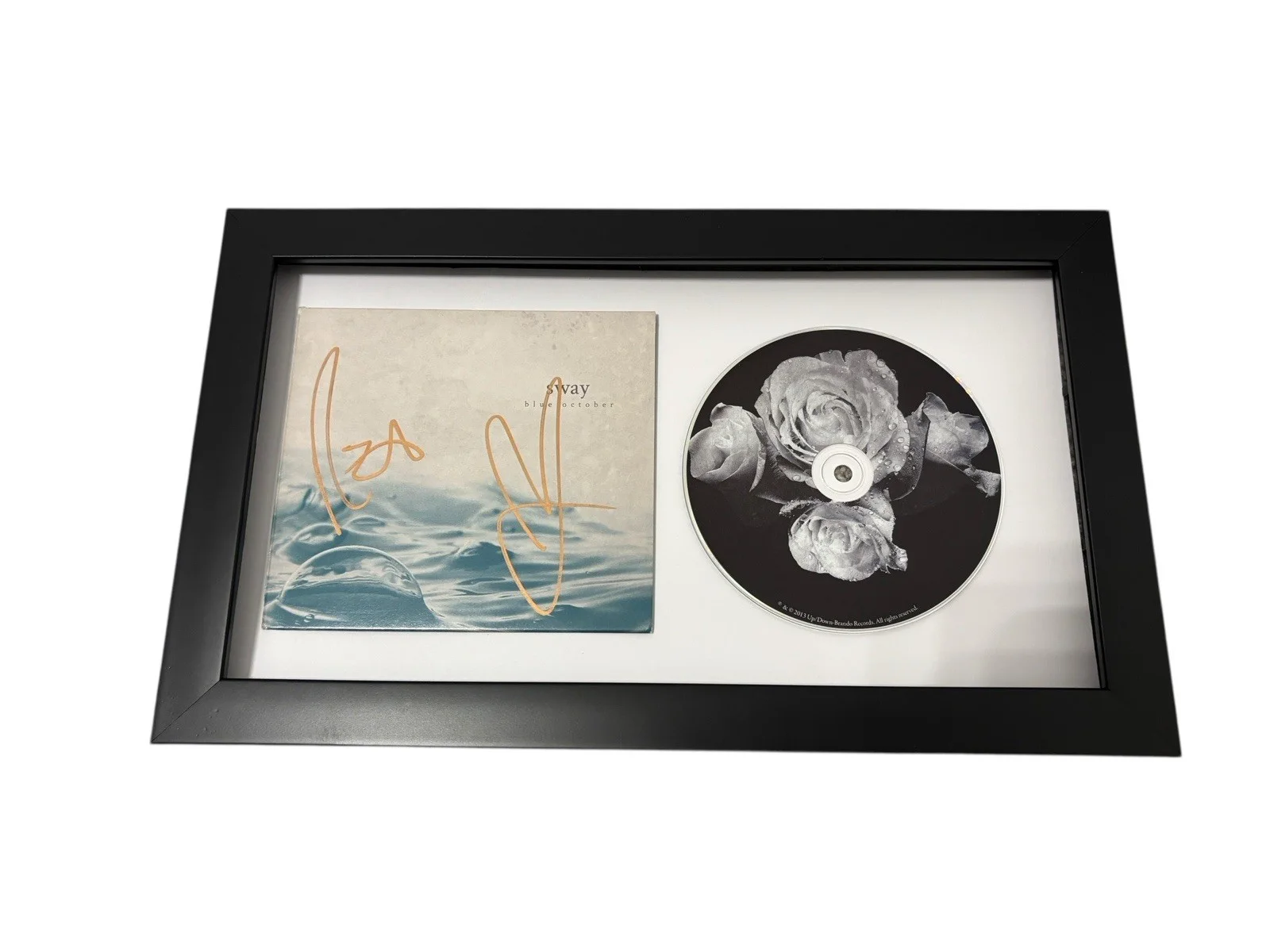 BLUE OCTOBER SIGNED AUTOGRAPH x2 SWAY FRAMED MATTED CD JUSTIN RYAN JSA CERT COA, image 3