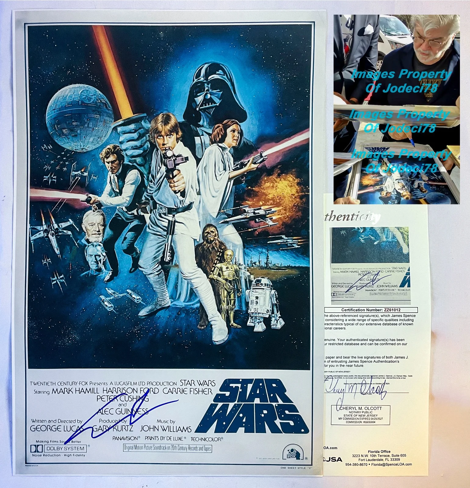 George Lucas — George Lucas Creator Signed STAR WARS New Hope 12x18 Photo Style C PROOF JSA COA
