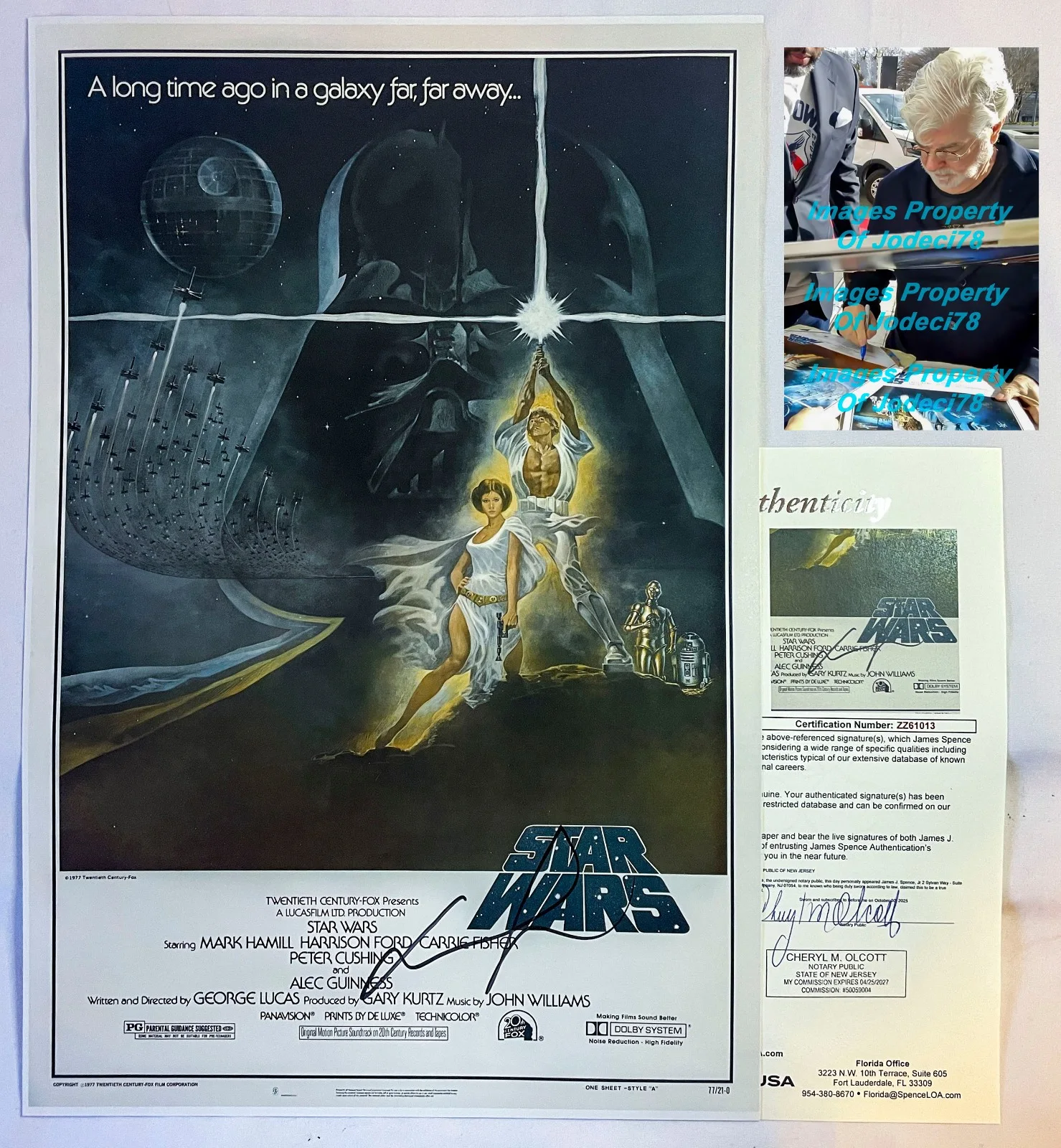 George Lucas — George Lucas Creator Signed STAR WARS New Hope 12x18 Photo Style A PROOF JSA COA