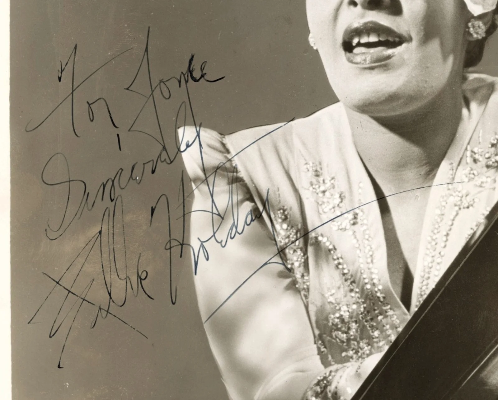 Rare Vintage Billie Holiday Signed Photo, image 2