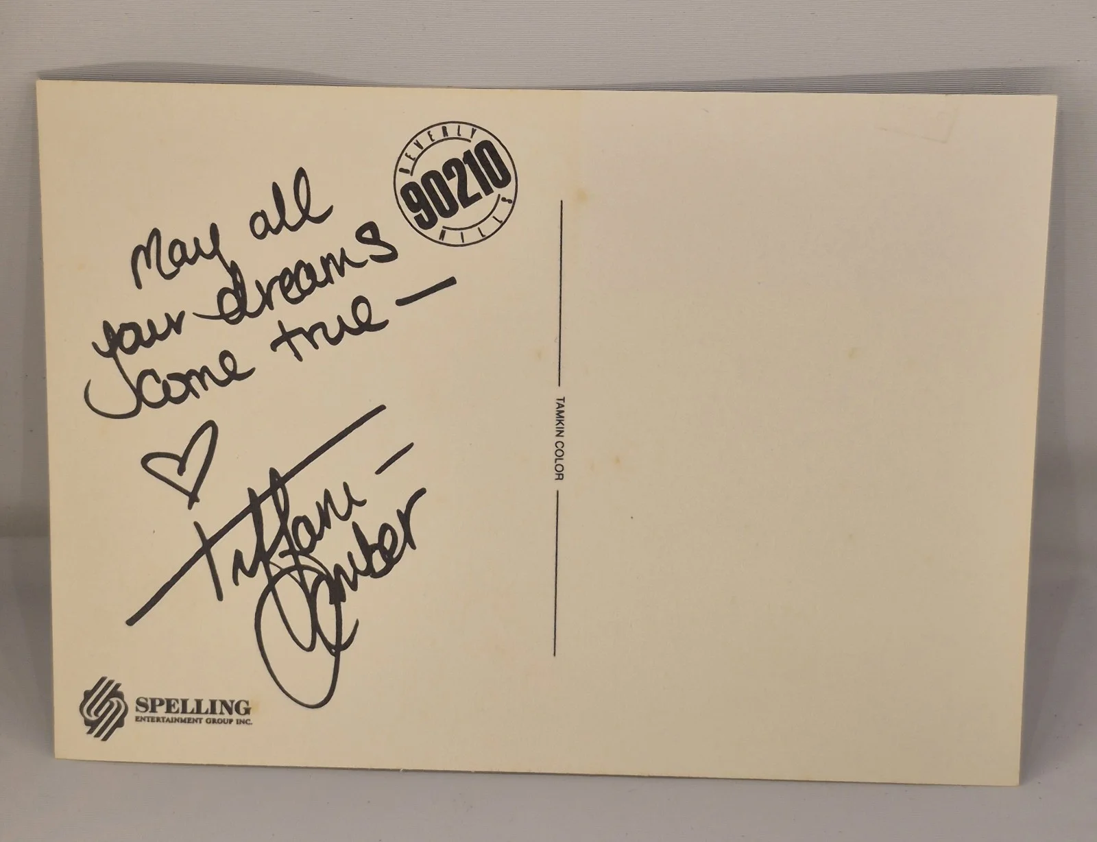 Tiffany Amber Thiessen — Tiffani Amber Thiessen Television Star Postcard Signed/ Autographed, image 2