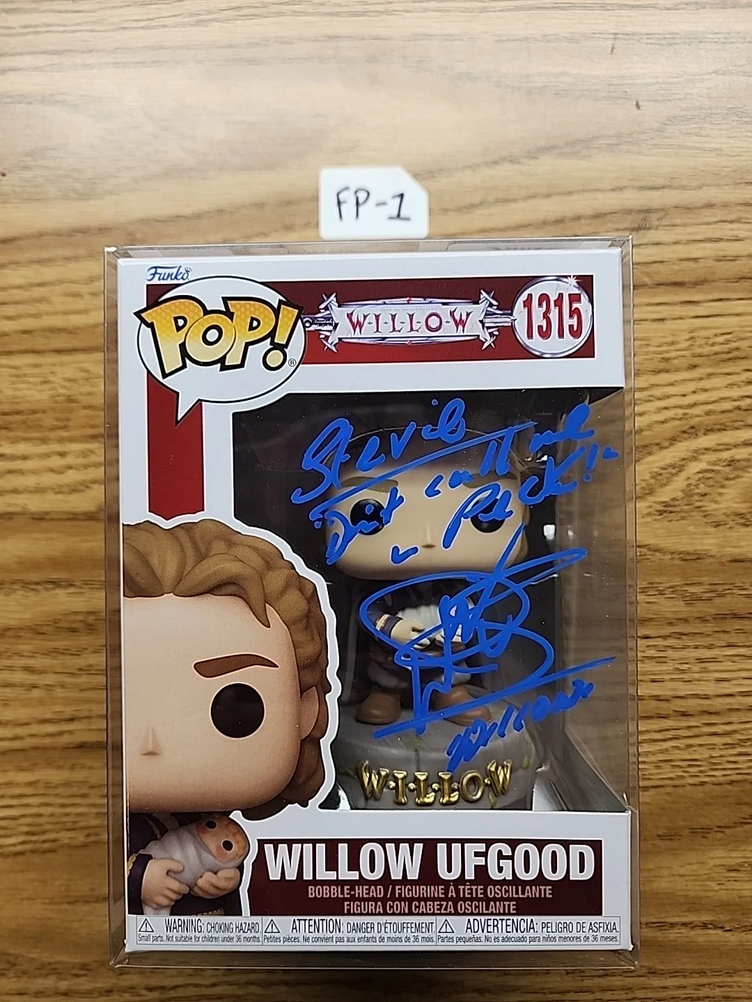 Warwick Davis — Willow Ufgood FUNKO POP #1315 Autographed by Warwick Davis & Photograph