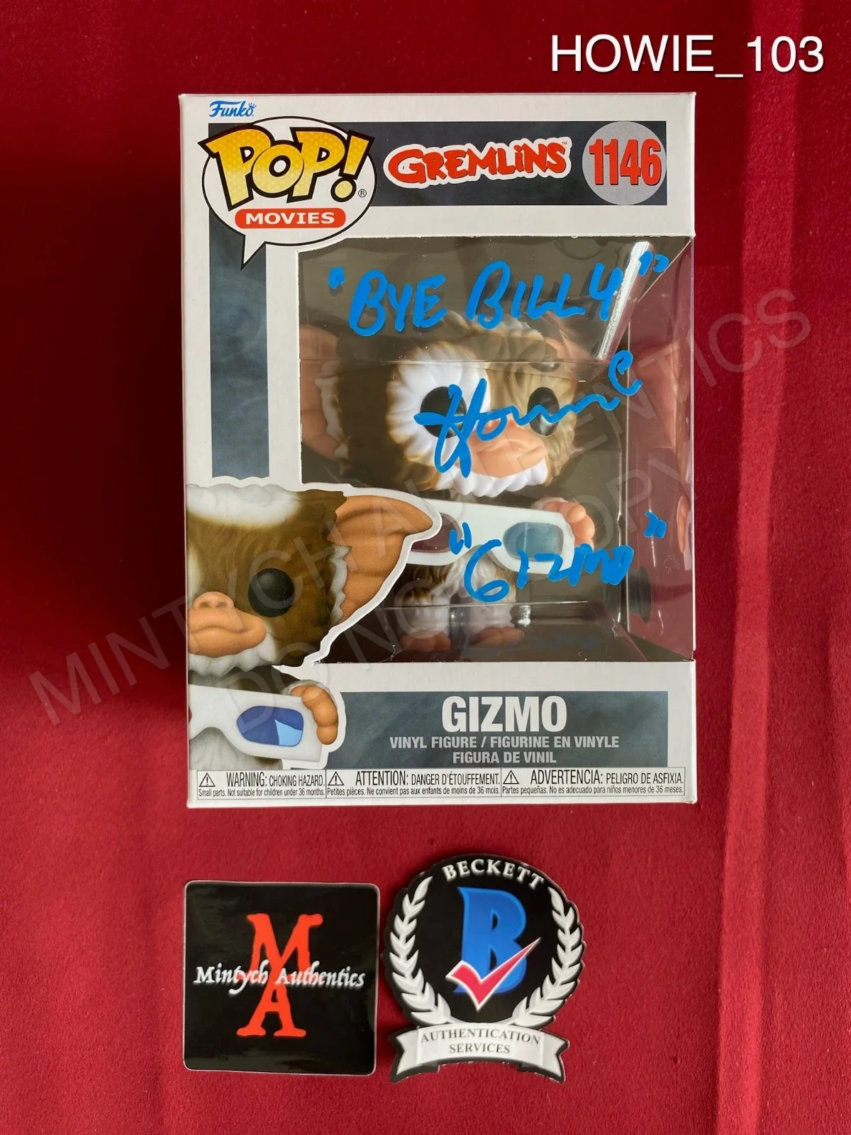 Howie Mandel — Howie Mandel signed Gizmo 3D glasses Funko Pop #1146 Gremlins Beckett COA