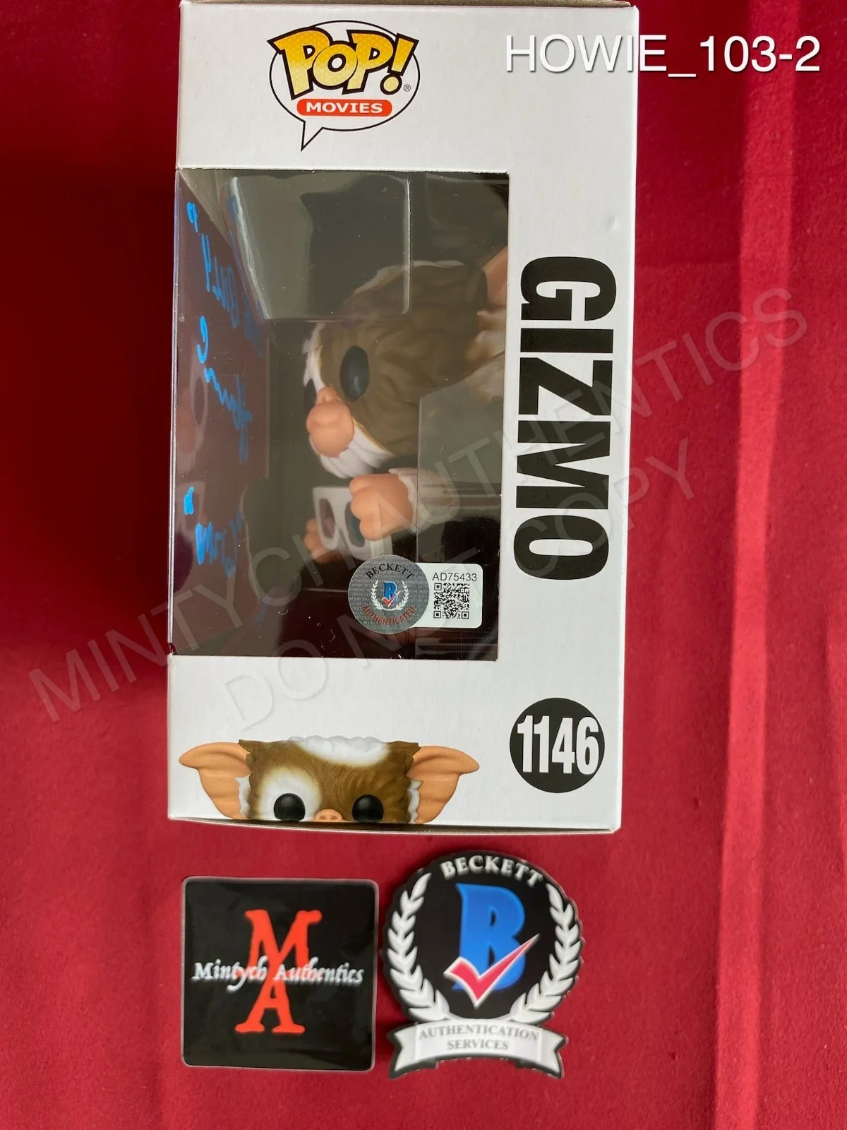 Howie Mandel — Howie Mandel signed Gizmo 3D glasses Funko Pop #1146 Gremlins Beckett COA, image 2