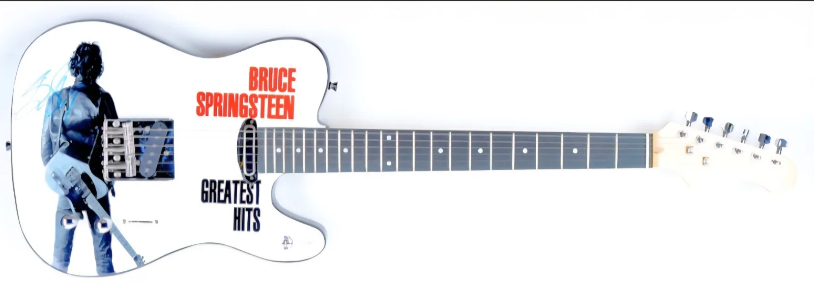 Bruce Springsteen Authentic Autograph Greatest Hits Photo Graphics Guitar, image 2
