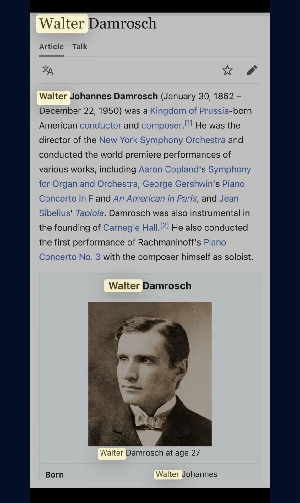 BAS COA Walter Damrosch Signed Index Card Conductor Composer DIED 1950 BECKETT, изображение 3