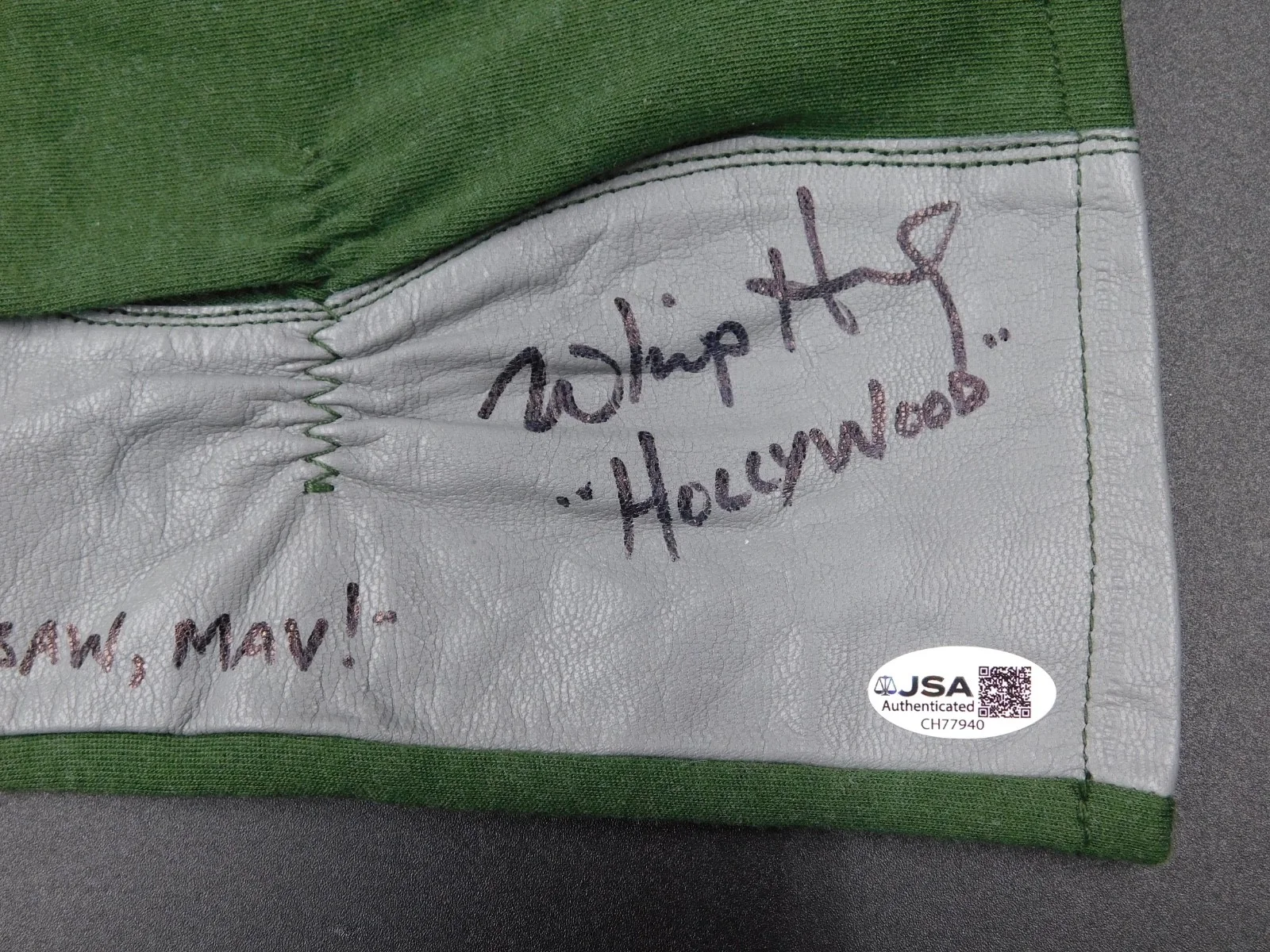 Whip Hubley — Whip Hubley Signed Autographed Aviator Pilot Glove Top Gun Hollywood JSA COA, image 3