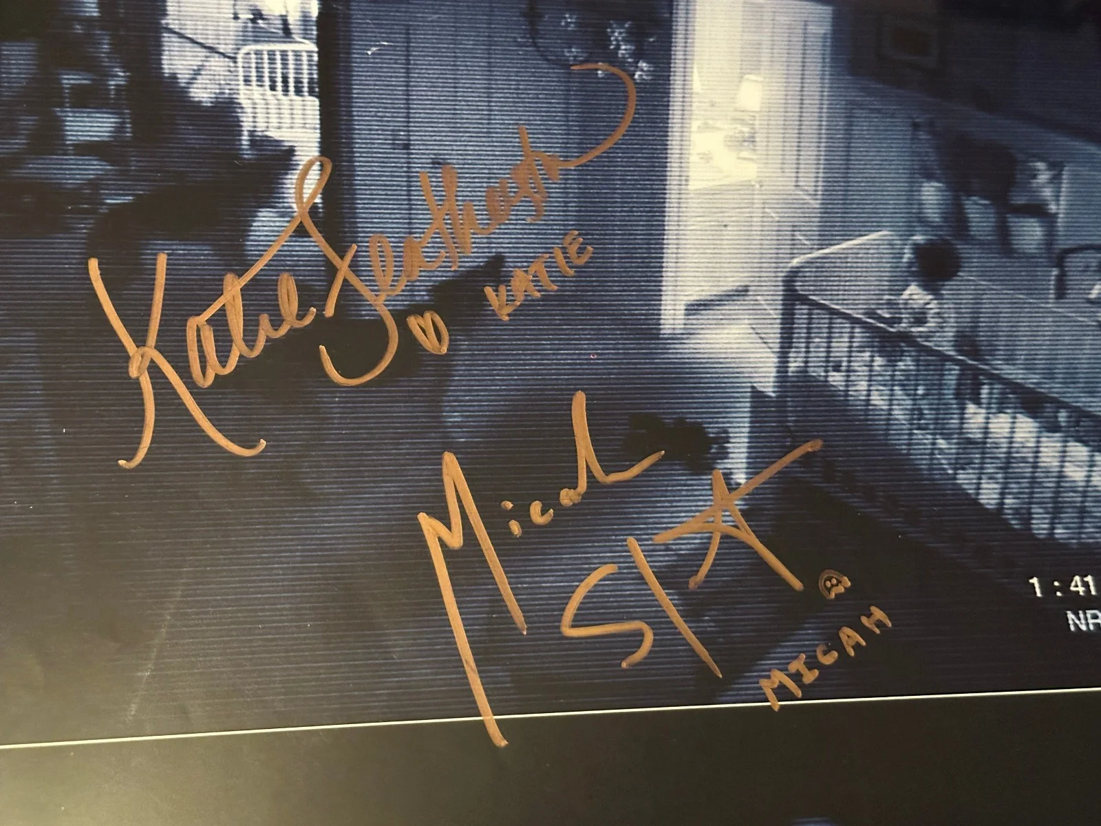 Katie Featherston Micah Sloat — Katie Featherston Micah Sloat x2 Signed Paranormal Activity Framed 11x17 JSA COA, image 4