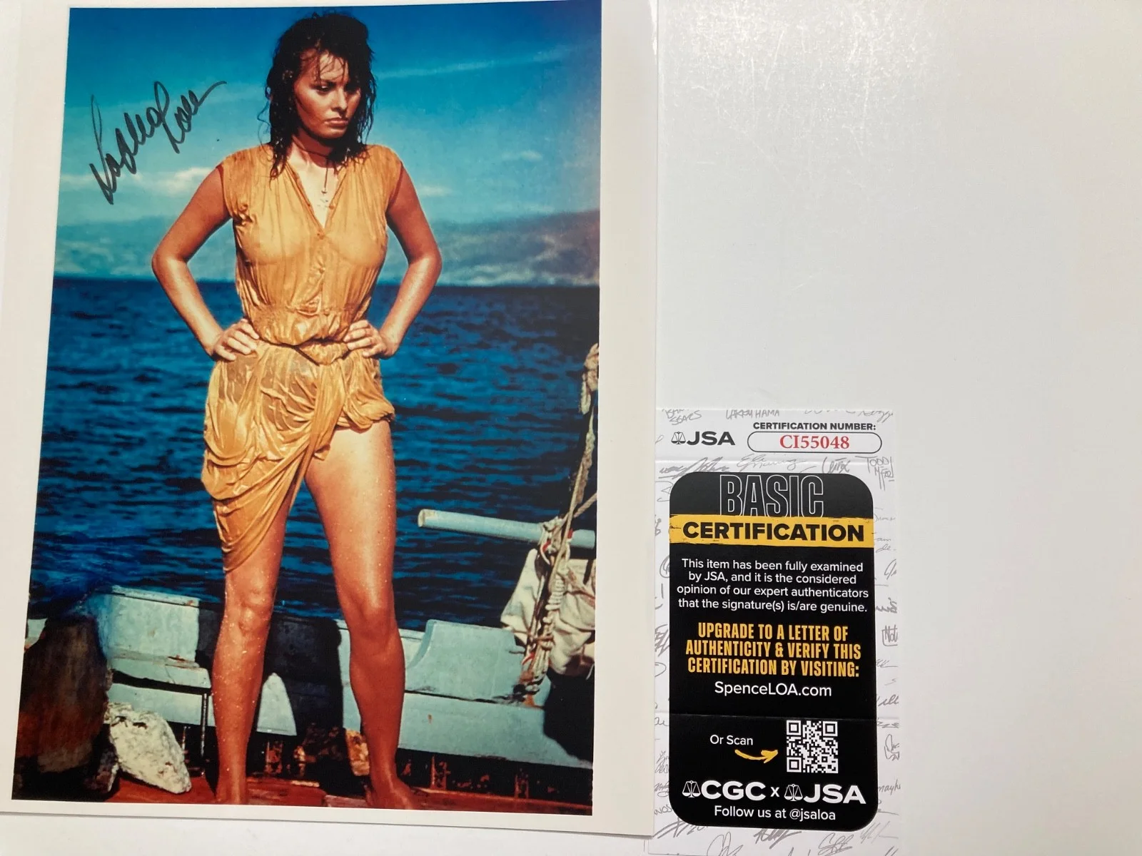 SOPHIA LOREN — SOPHIA LOREN signed 8x10 "BOY ON A DOLPHIN" photo JSA #CI55048