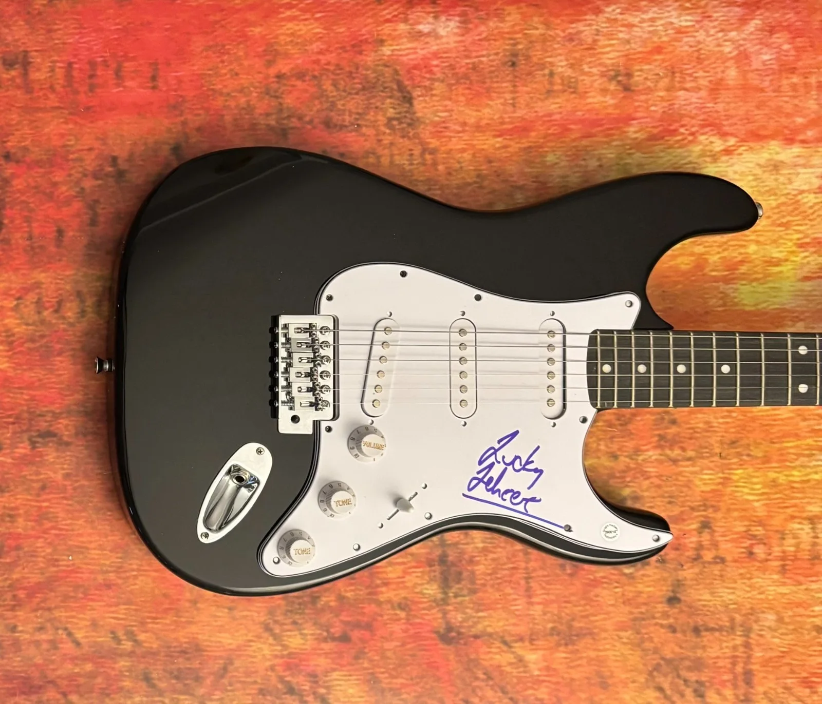 GFA Circle Jerks Drummer * LUCKY LEHRER * Signed Electric Guitar COA, image 3