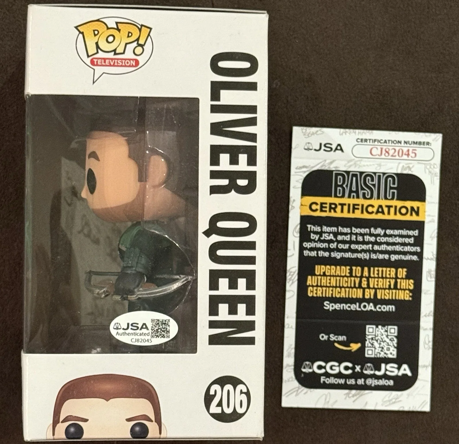 Stephen Amell Signed The Arrow Funko Pop # 206 Oliver Queen Green DC w/ JSA COA, изображение 3