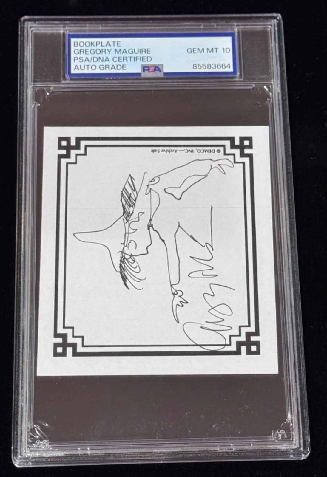 Gregory Maguire — Signed Gregory Maguire Wicked bookplate FULL Witch Hat Sketch ART Auto PSA 10, image 2