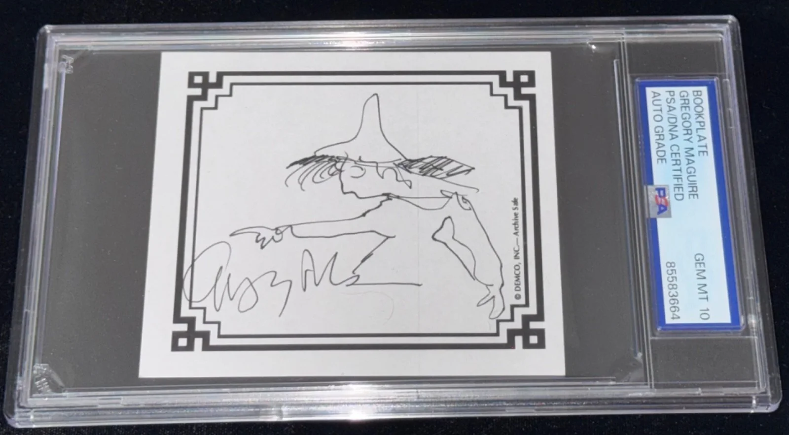 Gregory Maguire — Signed Gregory Maguire Wicked bookplate FULL Witch Hat Sketch ART Auto PSA 10, image 4