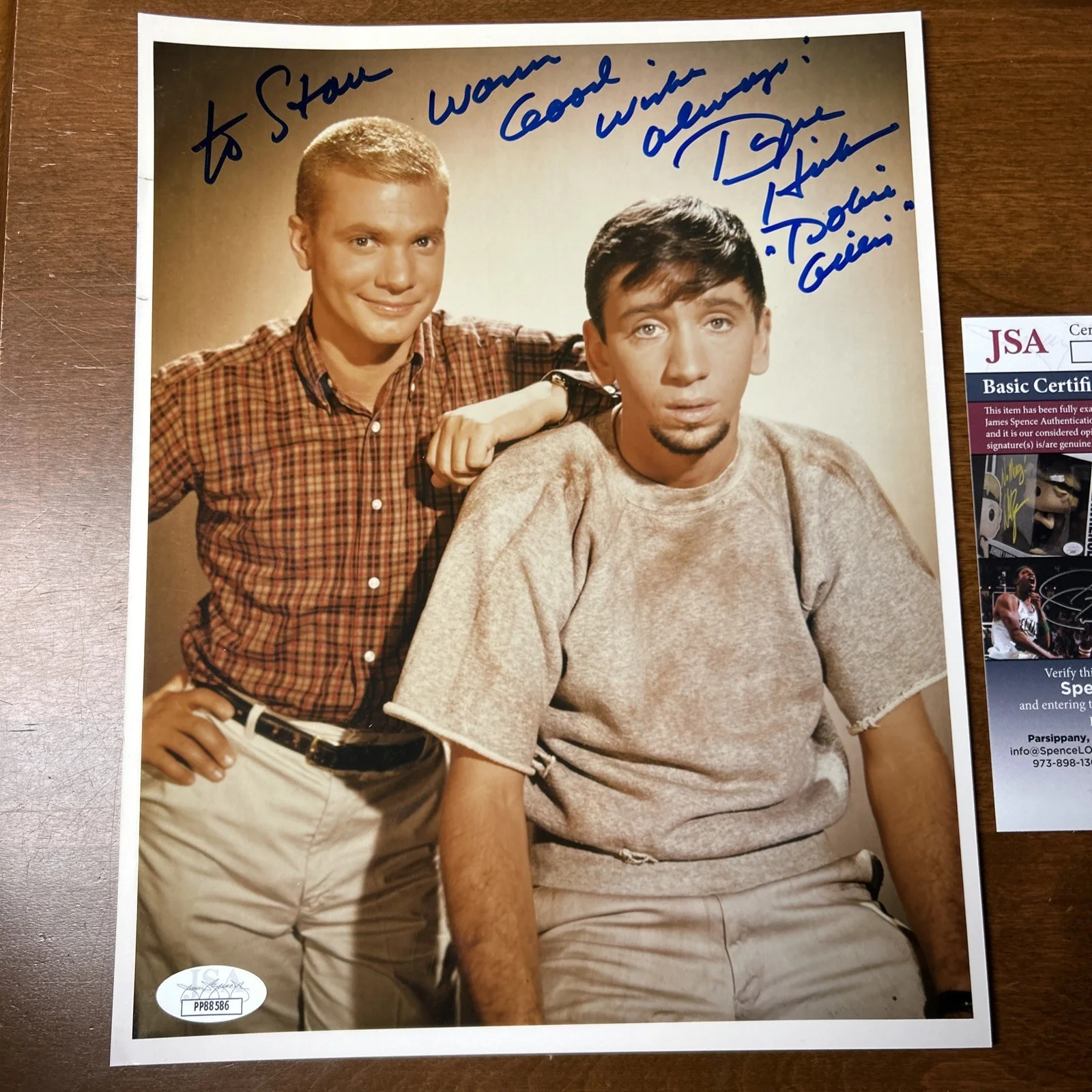 Dwayne Hickman — Dwayne Hickman Autograph w/ Bob Denver Many Loves of Dobie Gillis Photo JSA COA, изображение 2