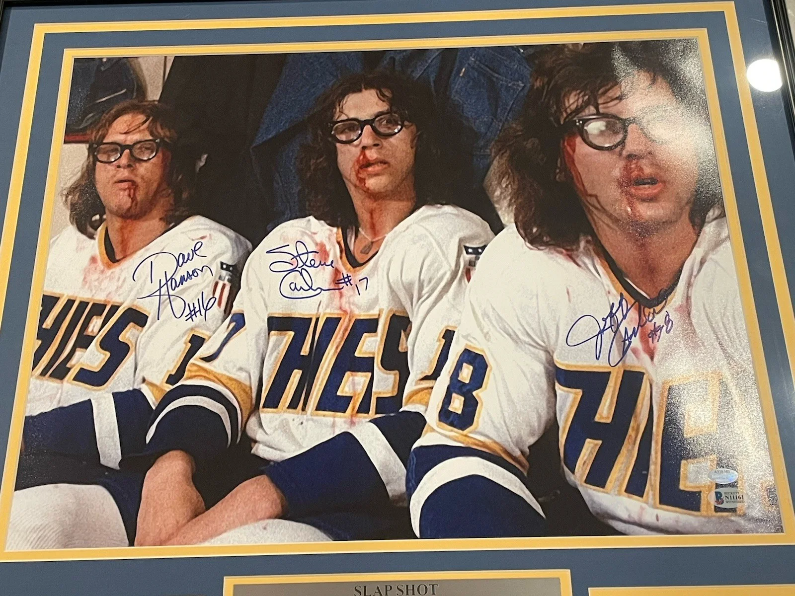 Slap Shot Hansen Brothers Autograph Picture Frame!!, image 2