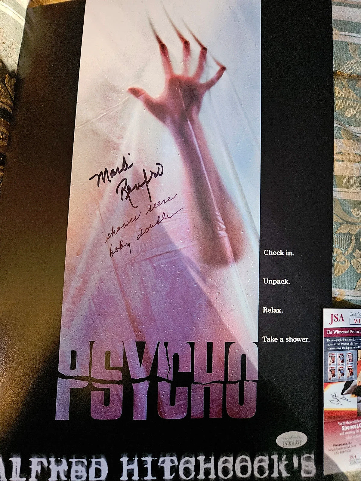 Marli Renfro — 3 psycho Marli Renfro - Janet Leigh Body Double autographed 11x17 photo JSA