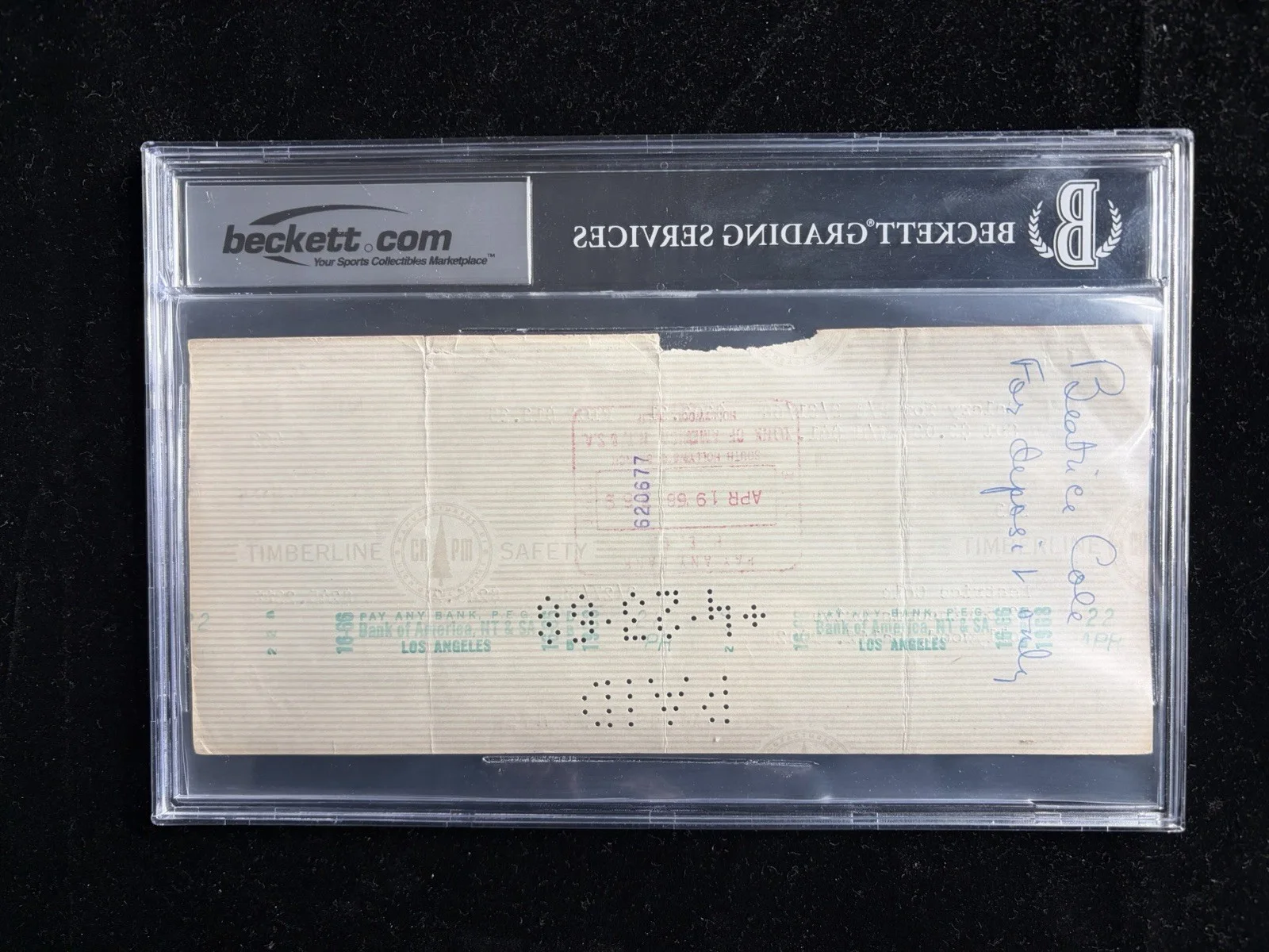 Ava Gardner — AVA GARDNER Signed Check Beckett BAS Slabbed Autograph Frank Sinatra, image 2